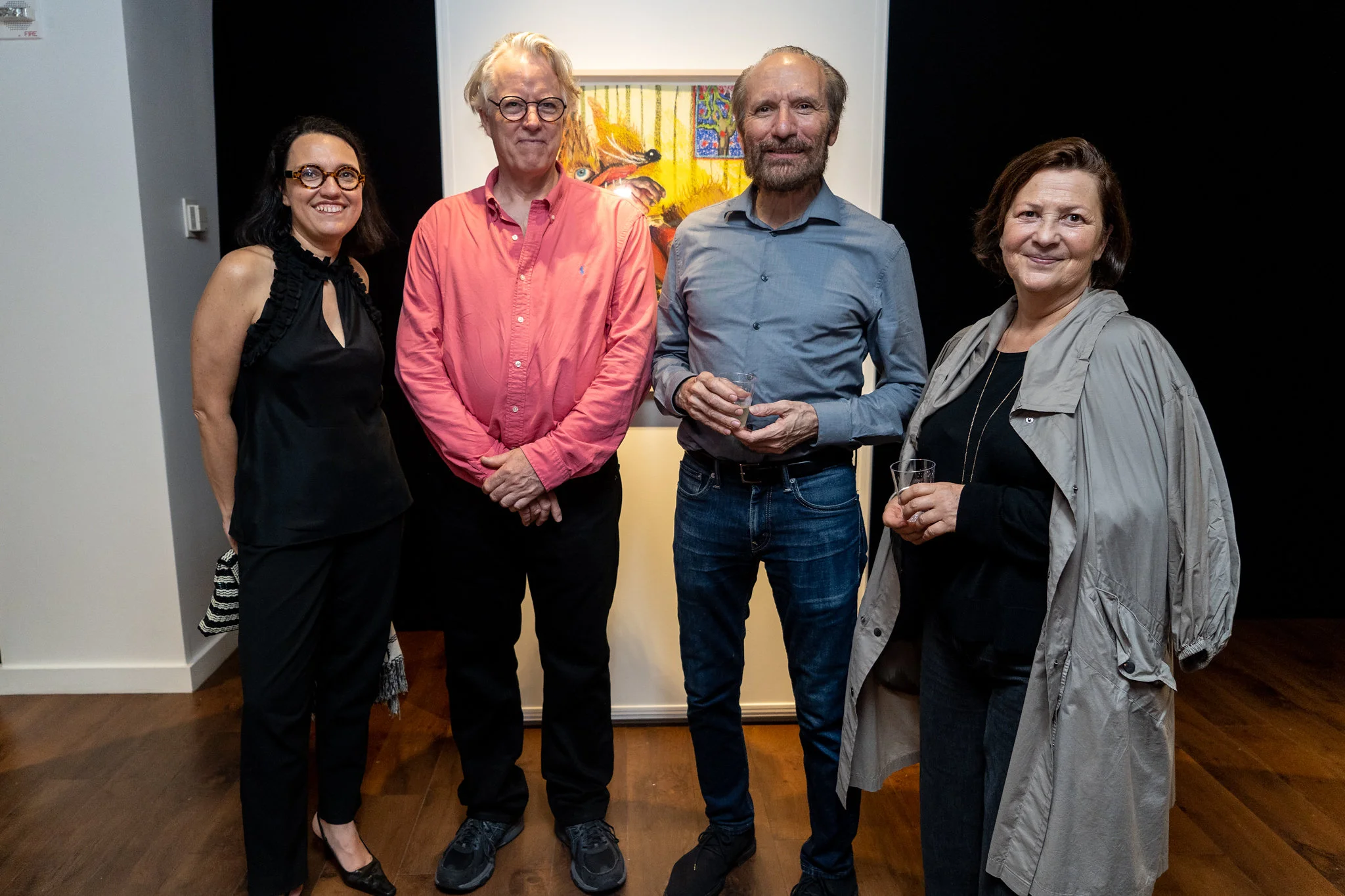 Monika Fabijanska, Bill Pangburn, Richard Vine, Anna Baumritter. The Un-Heroic-Act opening. Photo Austin Pogrob