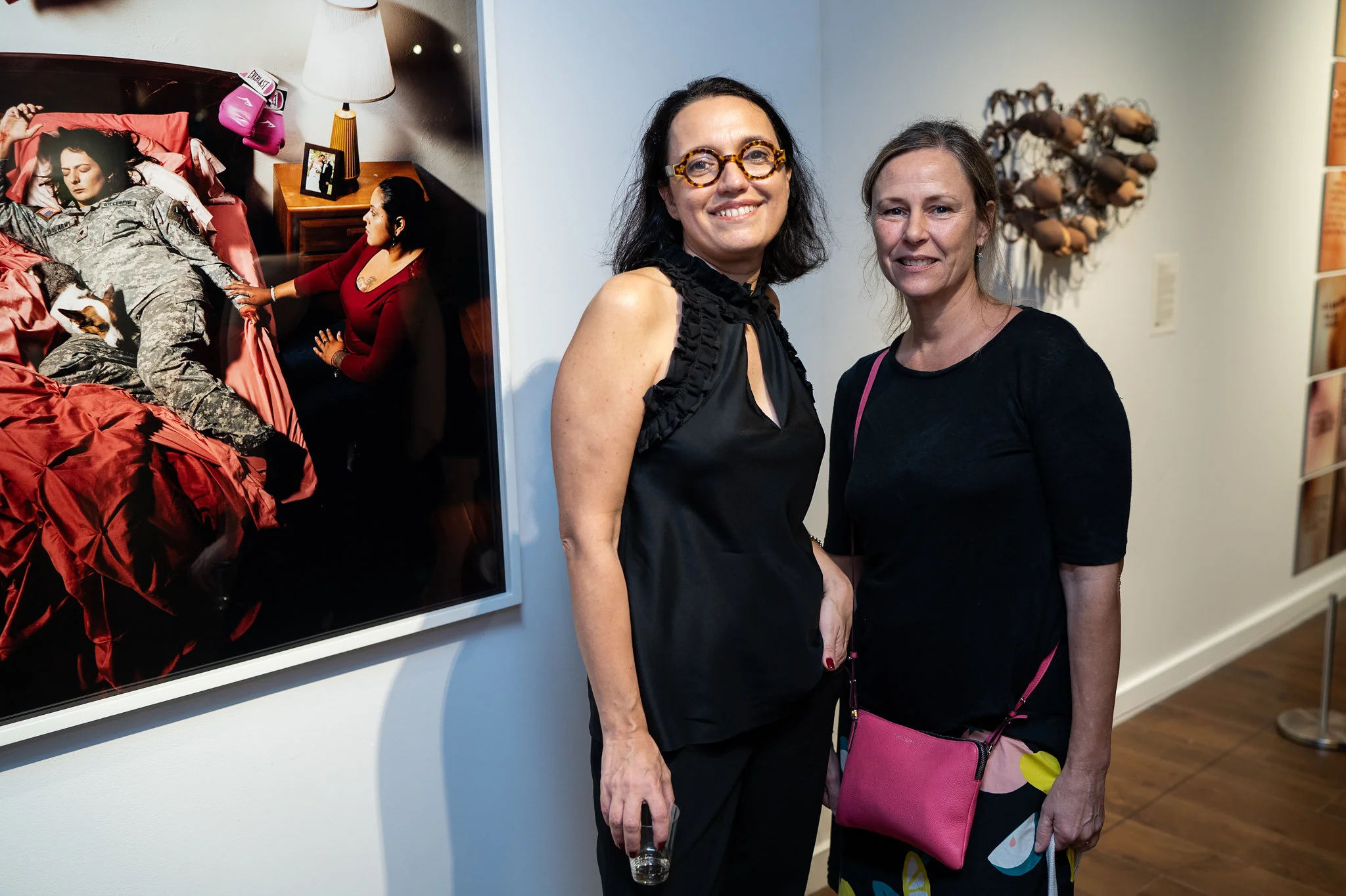 Monika Fabijanska, Jennifer Karady. The Un-Heroic-Act opening. Photo Austin Pogrob