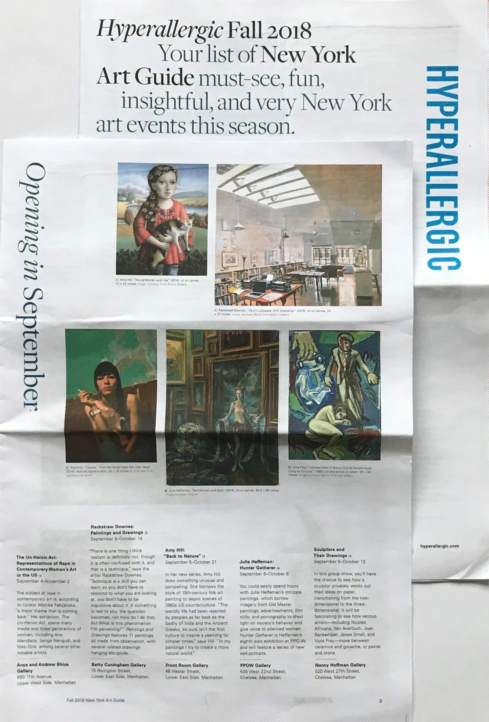 Hyperallergic Fall 2018 Art Guide