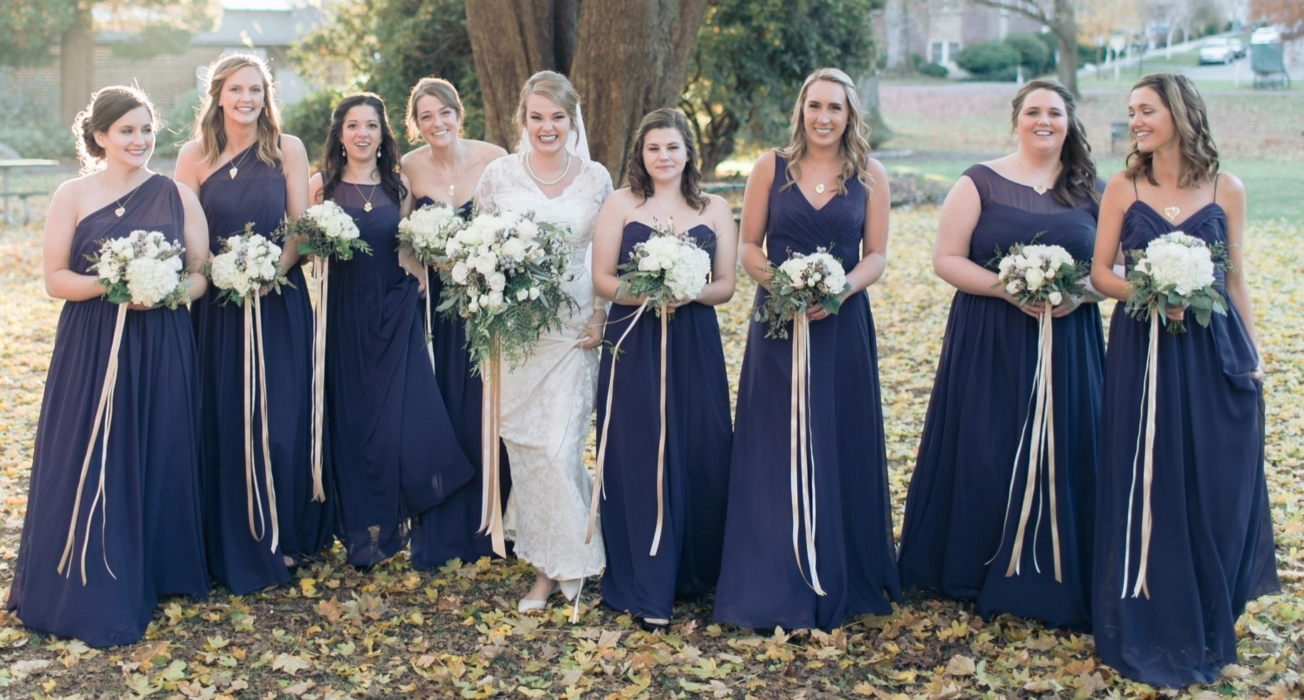 Winter wedding party Matthew Land Photography
