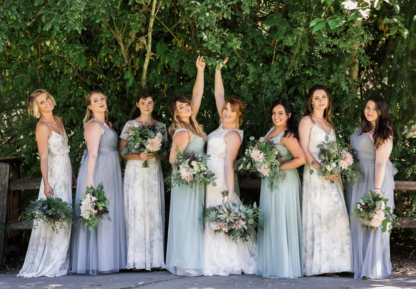Dahlia & succulent bouquets-Amy Galbraith Photography