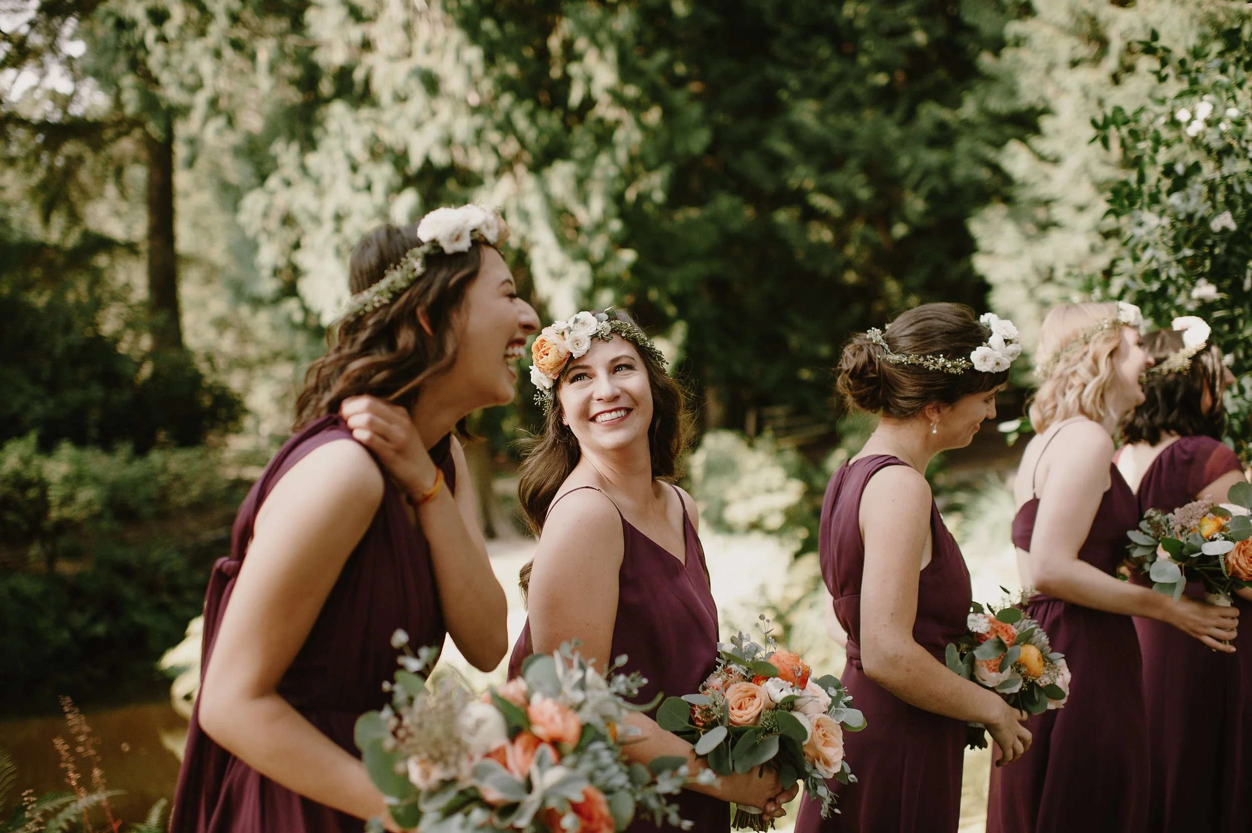 Bridesmaids with flower crowns-Photo by Kristen Marie Parker