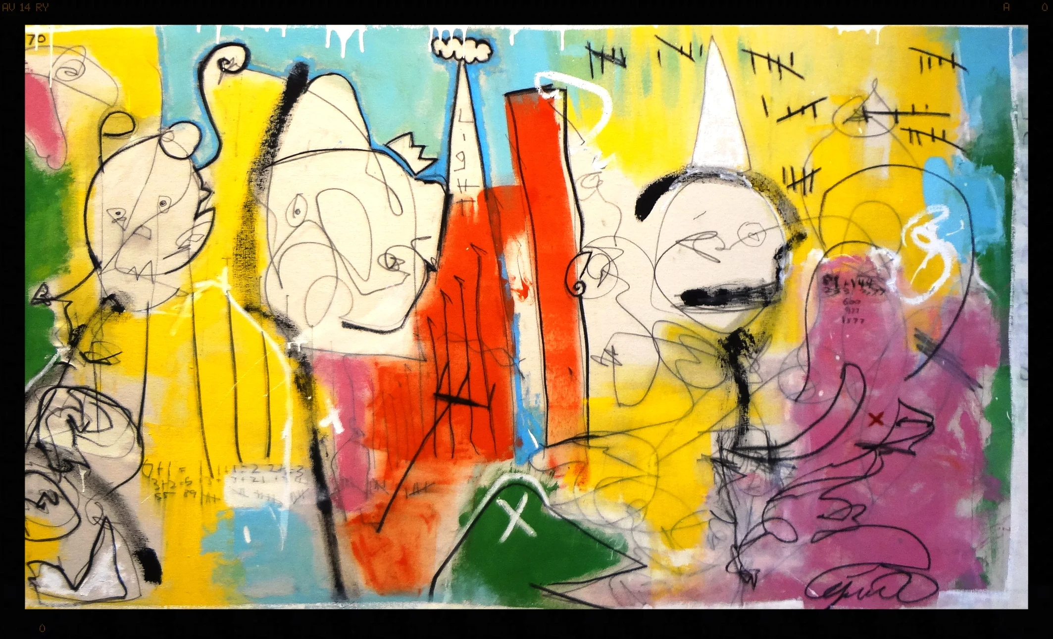 New Line Works #5 (2016) // oil and charcoal on raw canvas // 36x5ft // 1800 // Courtesy of  Modern Arts Midtown //Sold