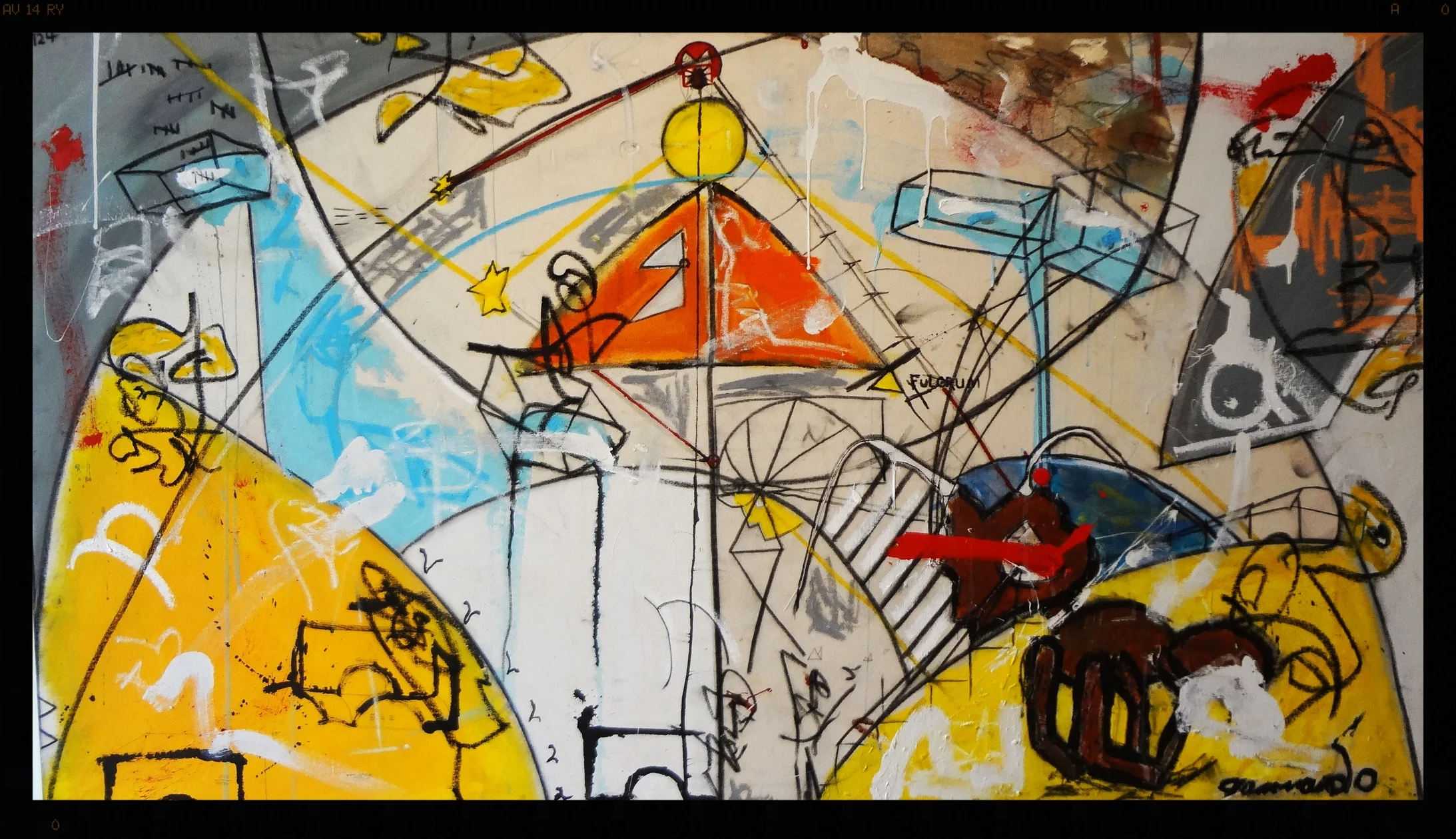 New Line Works No.4 (cousin of ants we are) 2016 /  / oil on raw canvas // 34x4'8'' // 1800 // Courtesy of Modern Arts Midtown //Sold