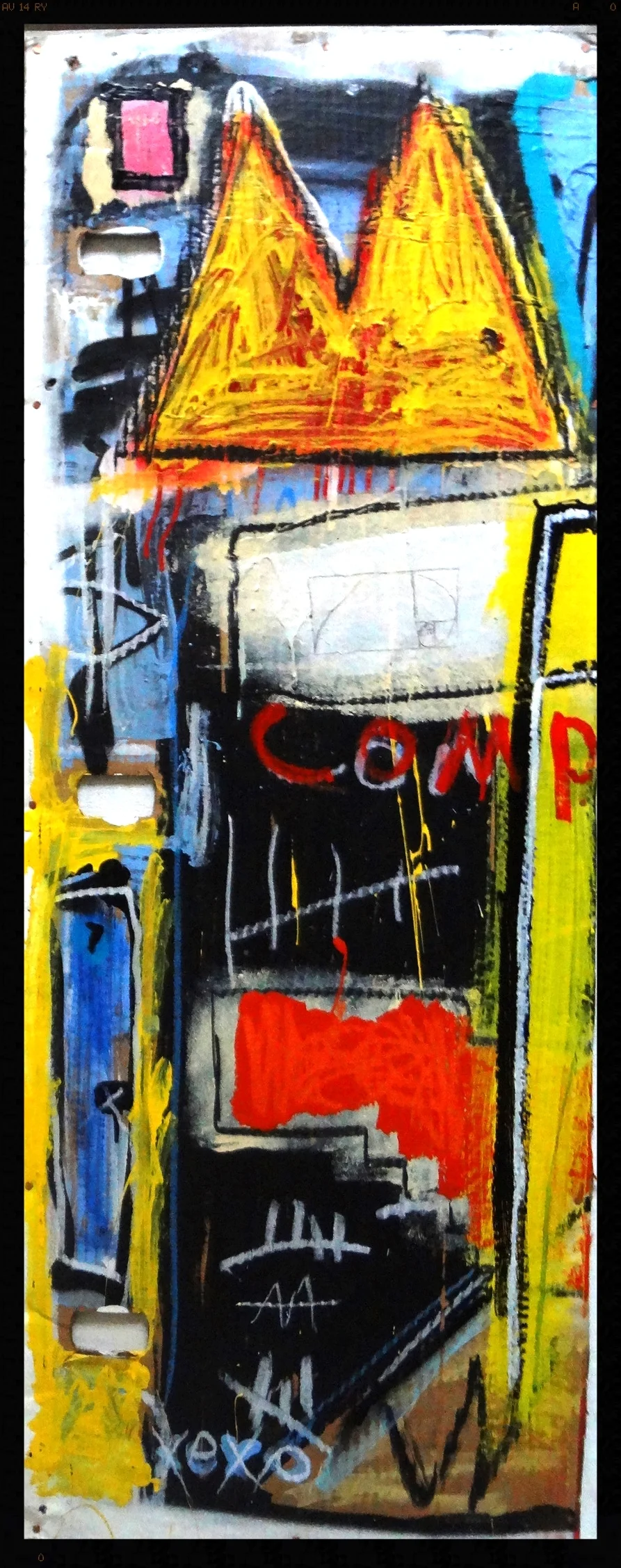 Horders and Wasters 1/5 (2015) // mixed on cardboard mounted on canvas w/ copper nails // 4ftx11ft  //4200