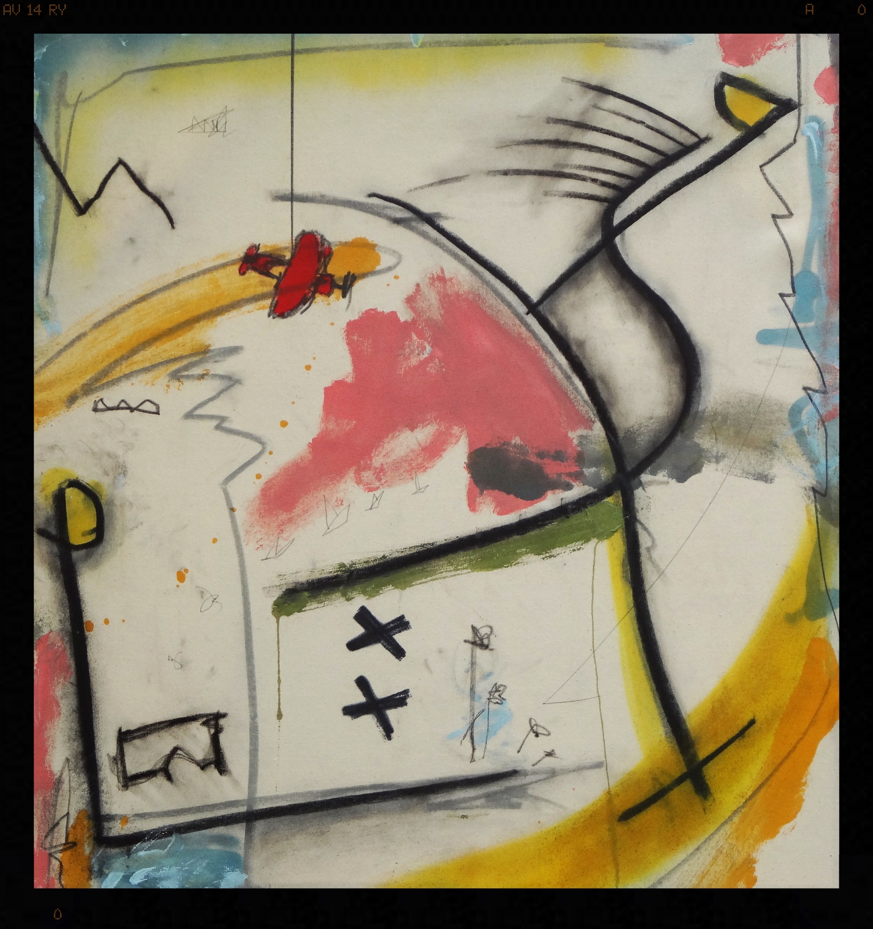 New Line Works No.8 #1128 (2016) // oil and graphite on raw canvas // 33x31 // 1400