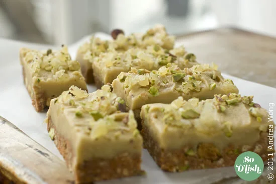 No bake pistachio ginger crunch