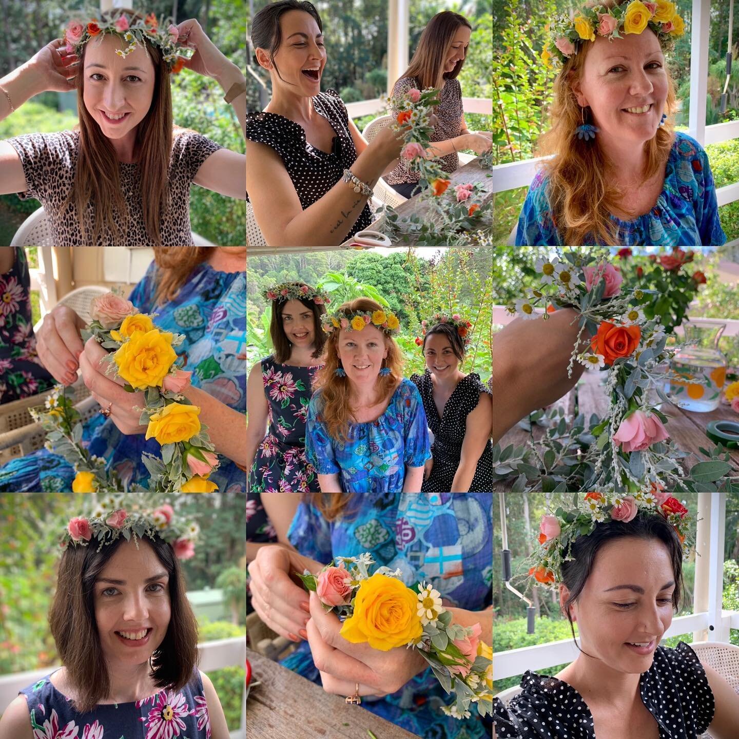 Some pics of a lovely  #hens #flowercrown workshop with @rainbow_7.5. Thanks girls! 🌸 Flower crown workshops are such a fun way to relax and have fun with friends. They bring a special focus to birthdays, baby showers and hens parties. Contact me fo