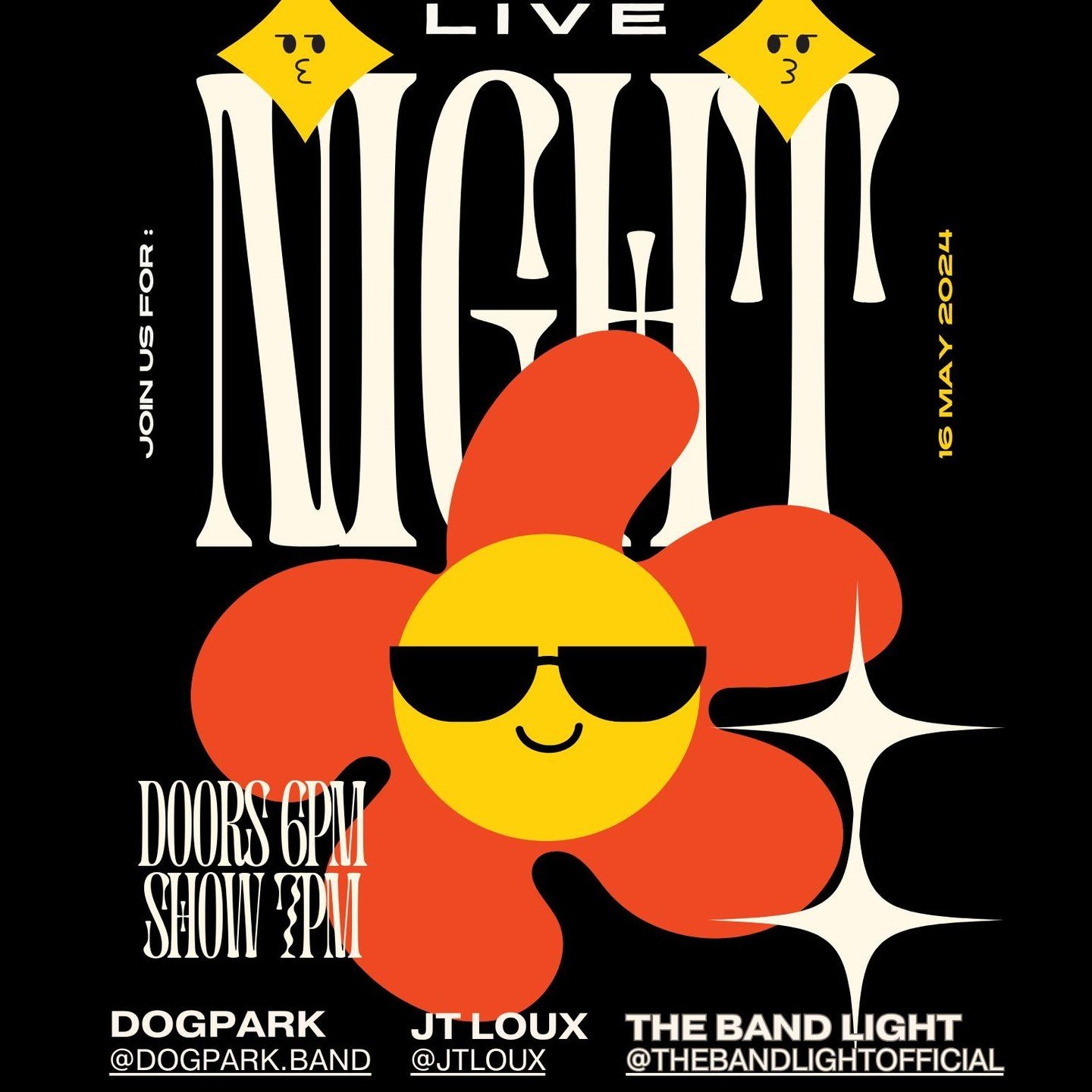 A night of collaboration in music, celebration, and new talent! @thebandlightofficial joins @dogpark.band and @JTLOUX on May 16th for an unforgettable night. 

Nashville, come support!
#MusicBiz #EastIrisLive