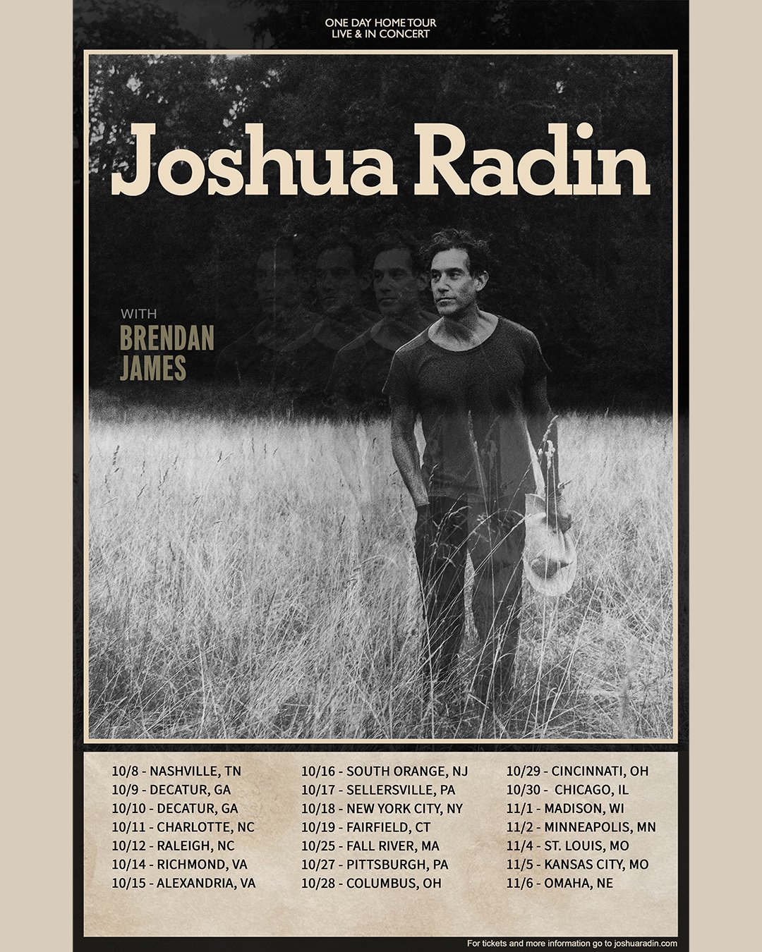 @JoshuaRadin announces US Fall Tour dates with @BrendanJames_music!
Check out all the cities and get your tickets now at JOSHUARADIN.COM.
