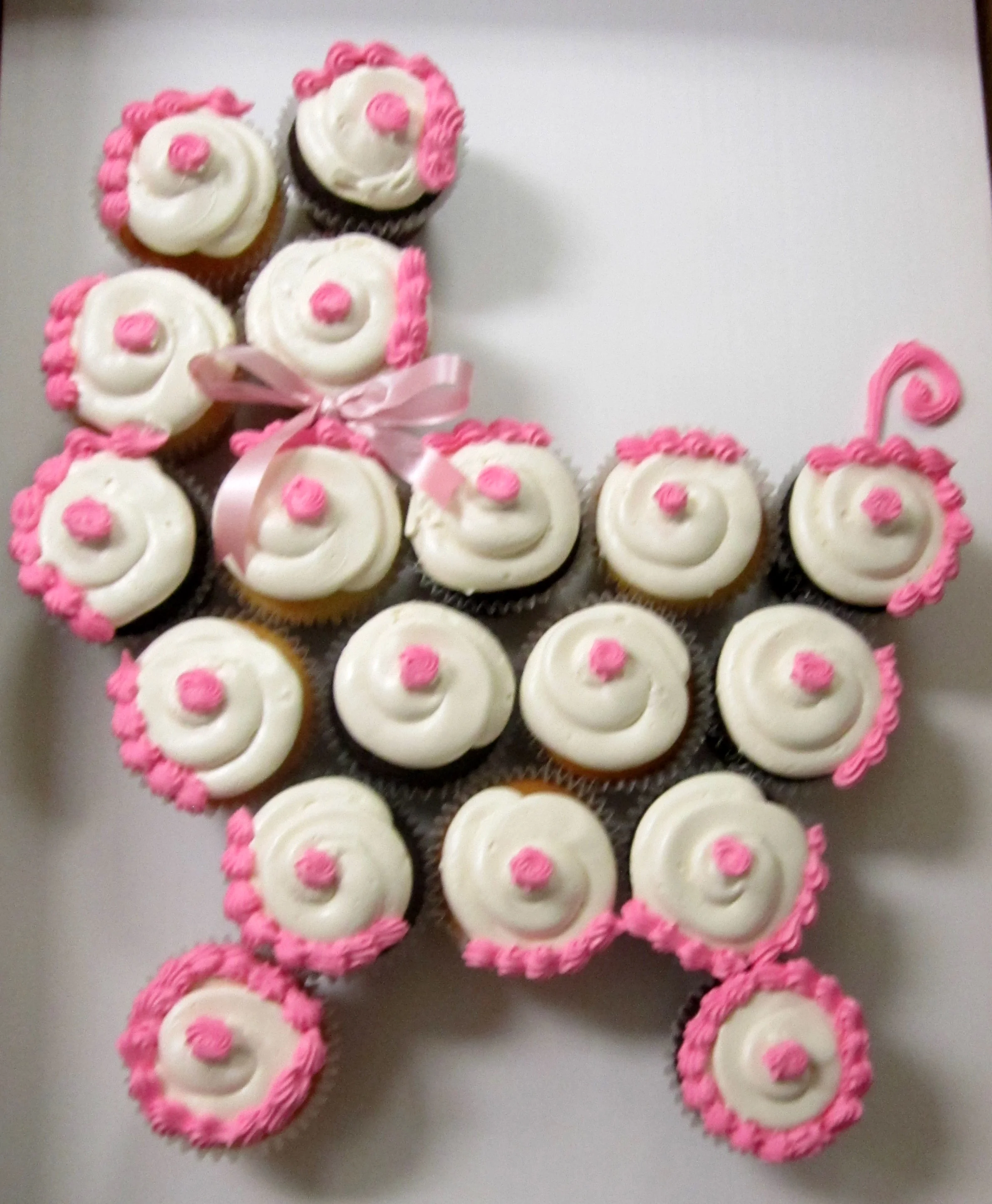baby buggy cupcake cake