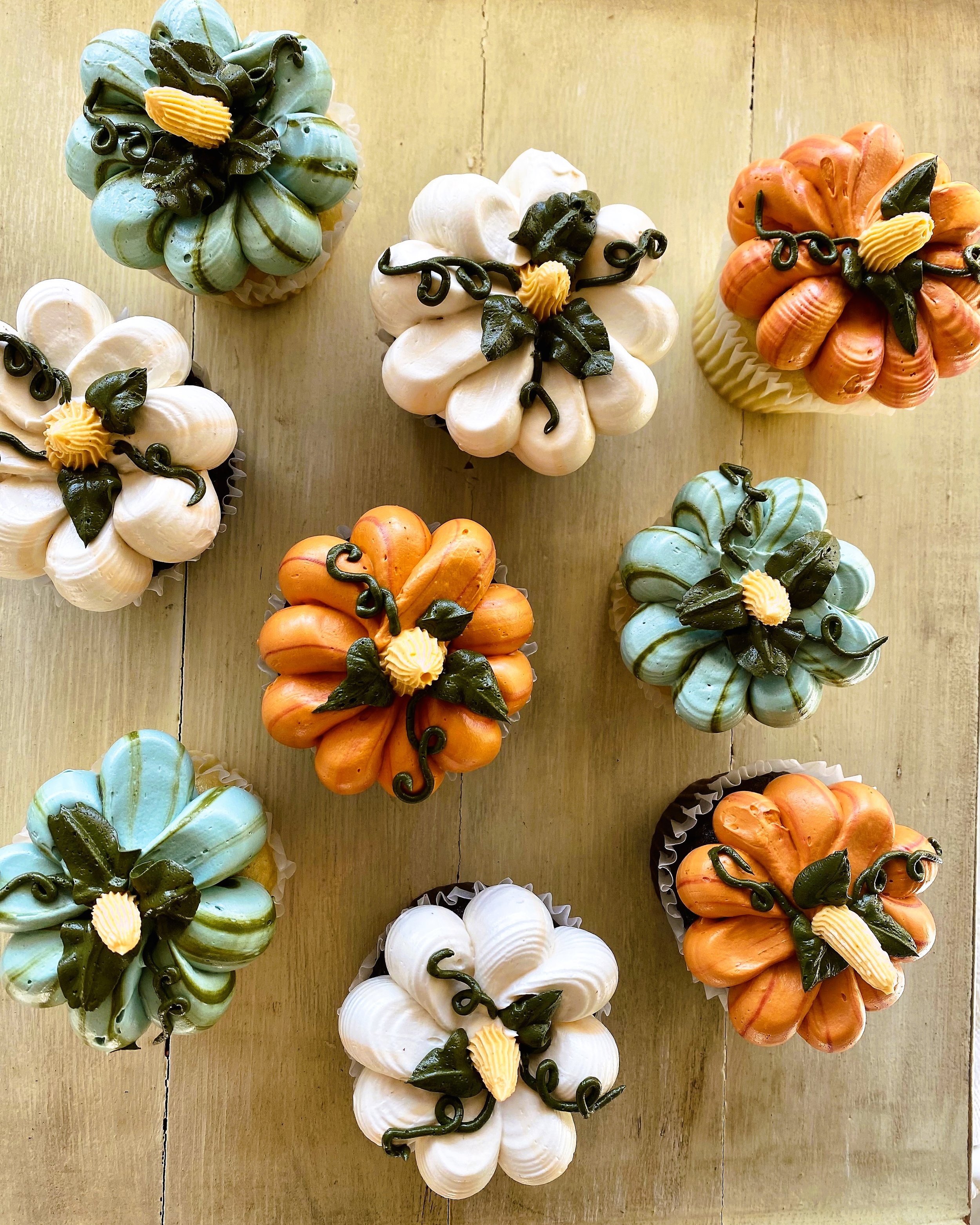 Pumpkin vine cupcakes — Celebrating Life Cake Boutique