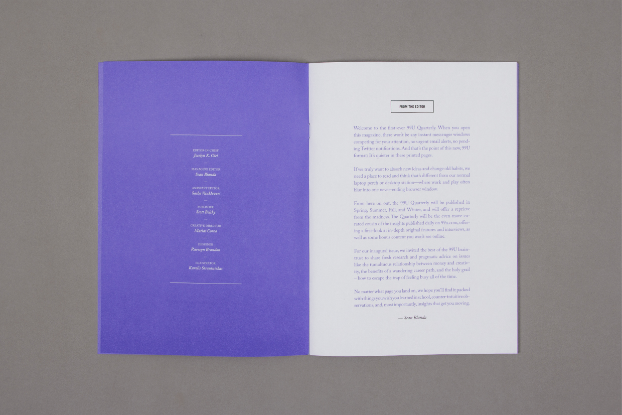 99U Quarterly Magazine Design Issue No. 1