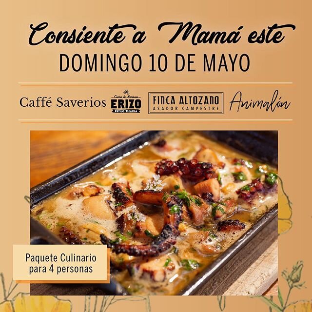 No queremos que cocinen mamás! Queremos que disfruten su día! Es por eso que el chef @javierplascencia les preparó un paquete culinario, con los favoritos de los favoritos! #erizobaja #saveritos #fincaaltozano #animalonbaja hoy y mañana viernes u