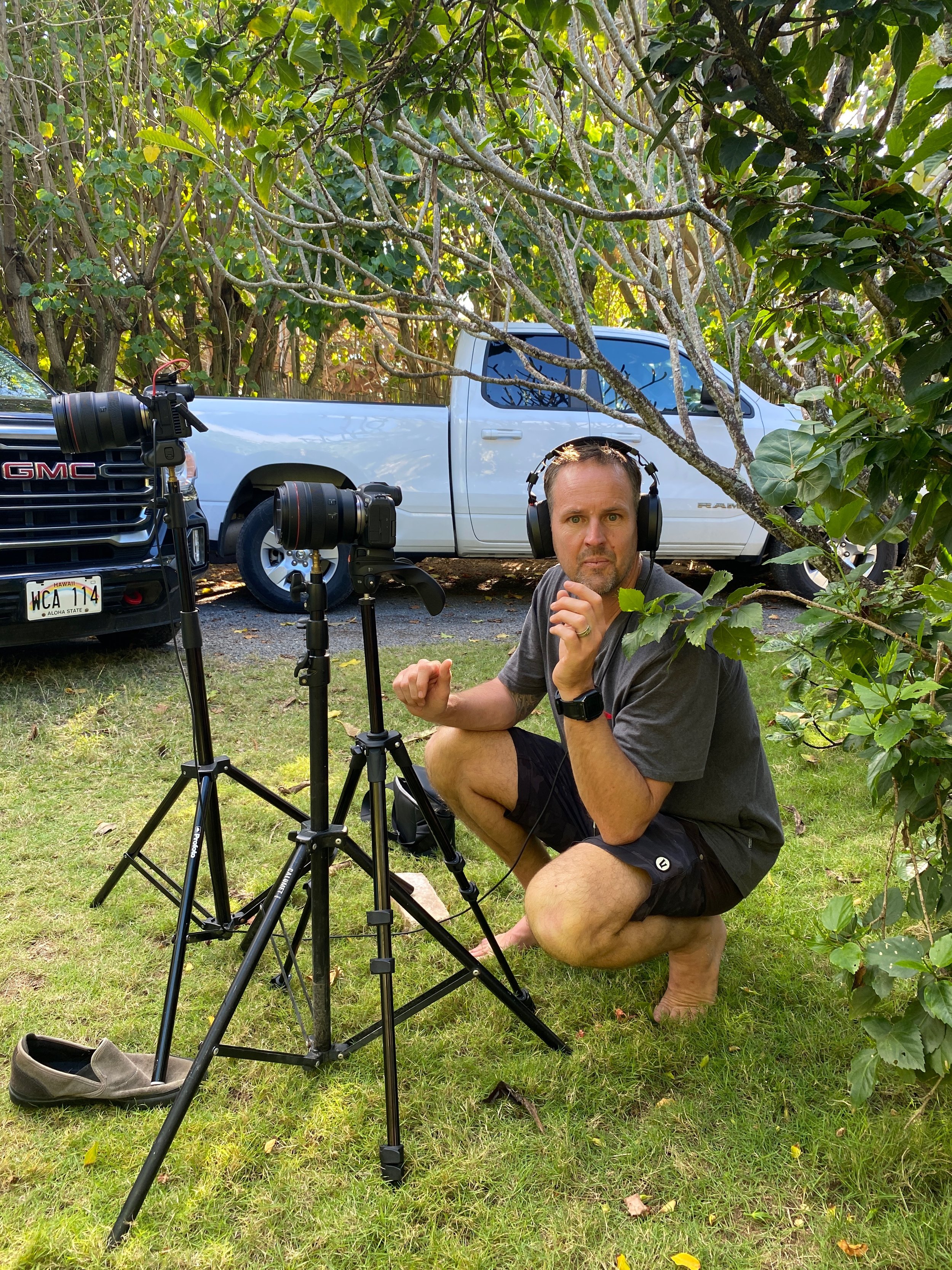  Director, DP and audio tech during “the Blend” interview 