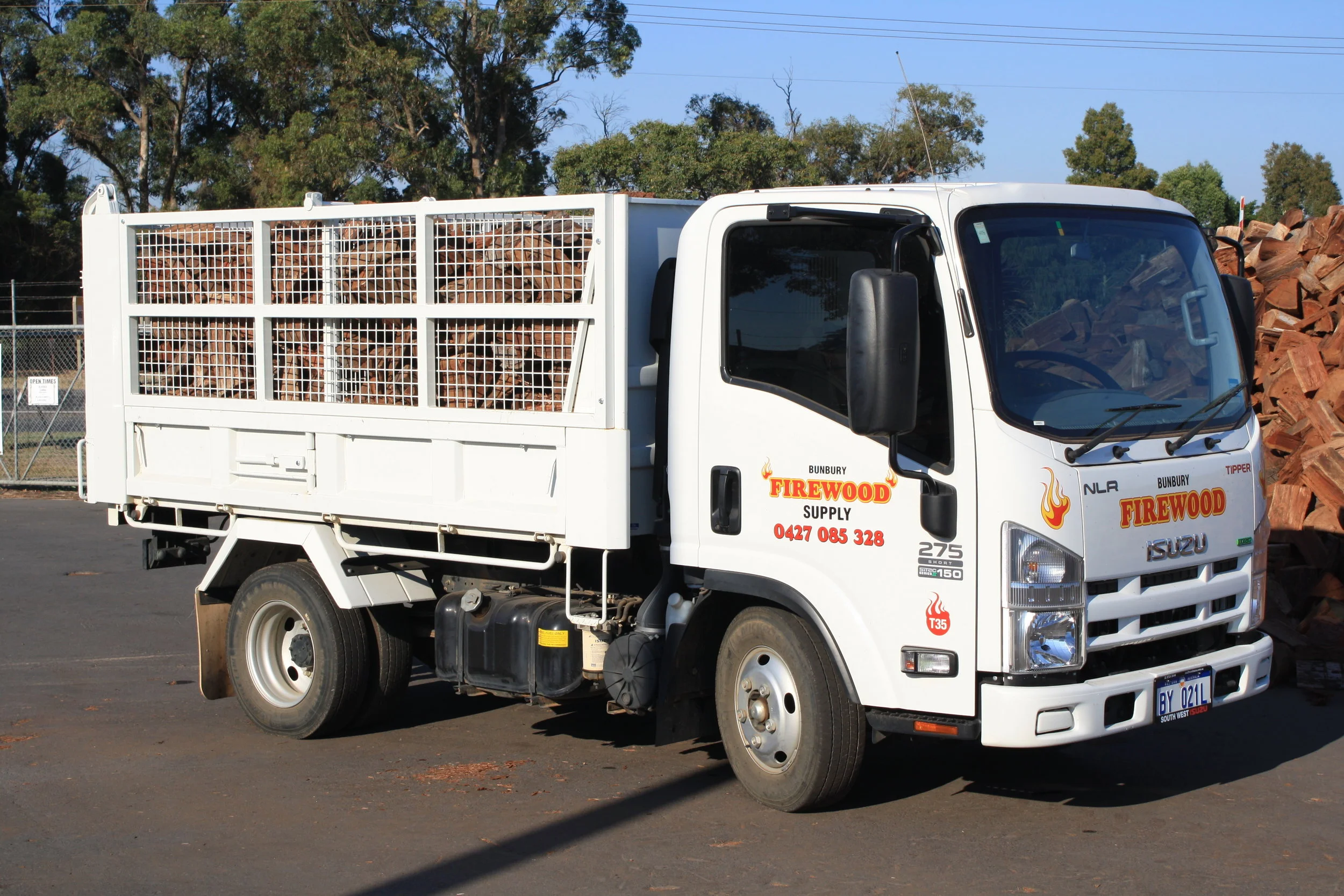 The modified tip truck for deliveries can hold up to 14 scoops