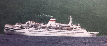 The Mikhail Lermontov sinking. Source: NZ National Maritime Museum
