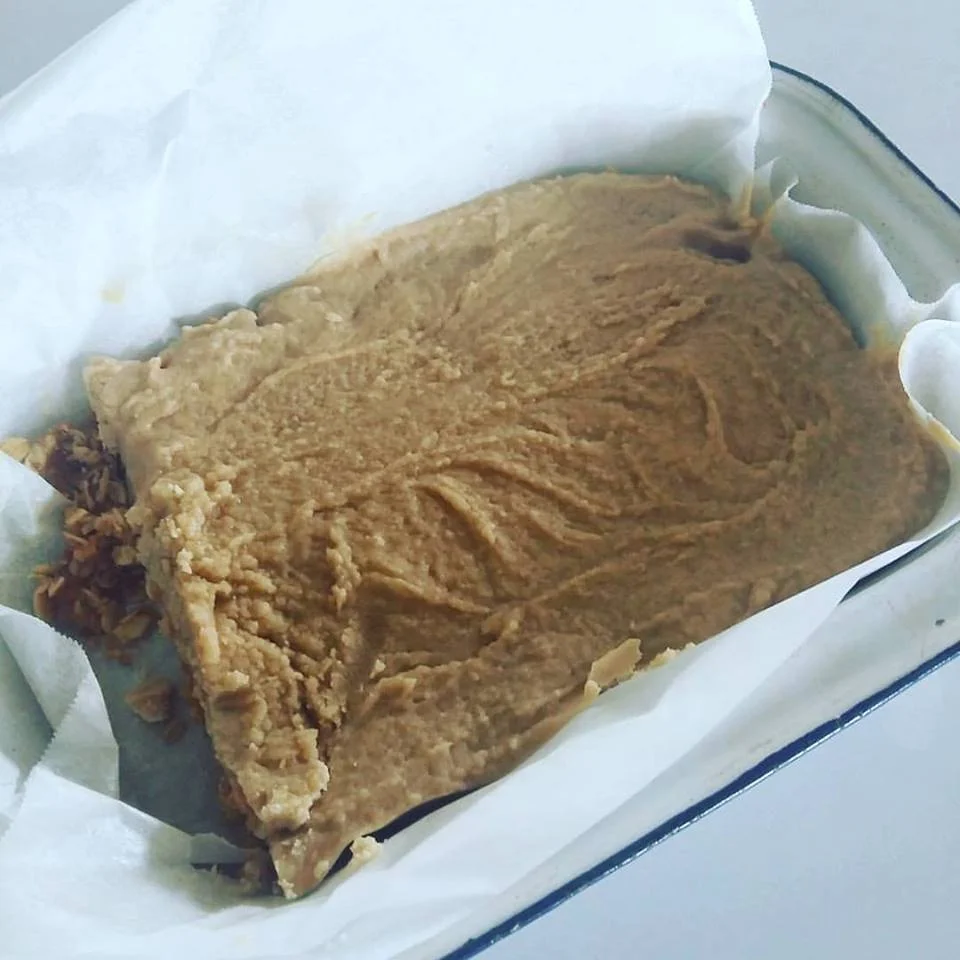 I made it in a smaller tin than I would usually as my usual slice tray had a divine giant lamb leg in it