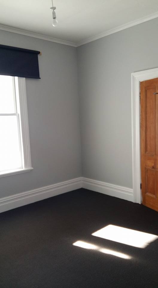 The master bedroom, carpeted, painted and finished.