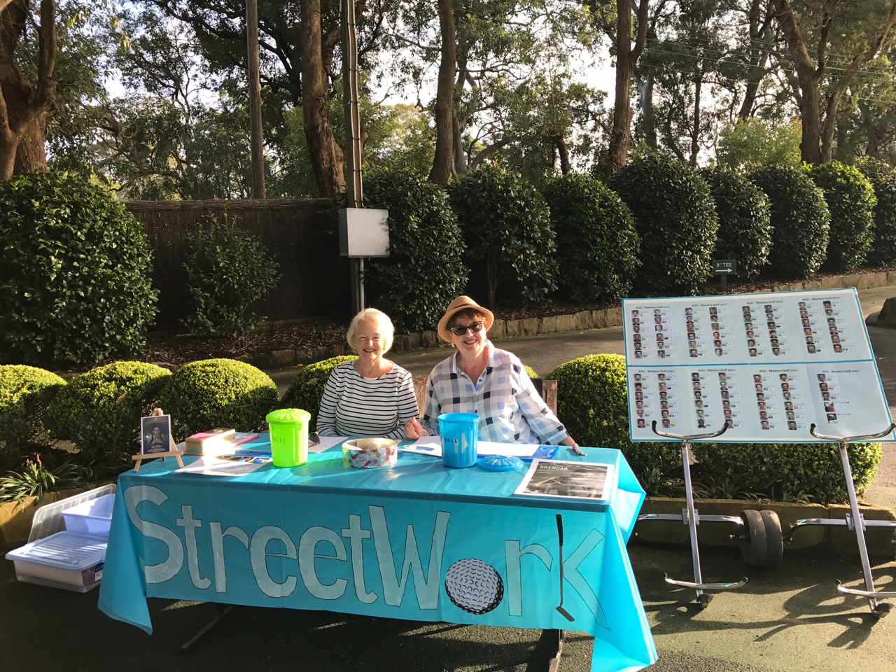 Killara Golf Club members, Deni Rolleston and Glenys Nice, selling raffle tickets at a recent fundraising event.