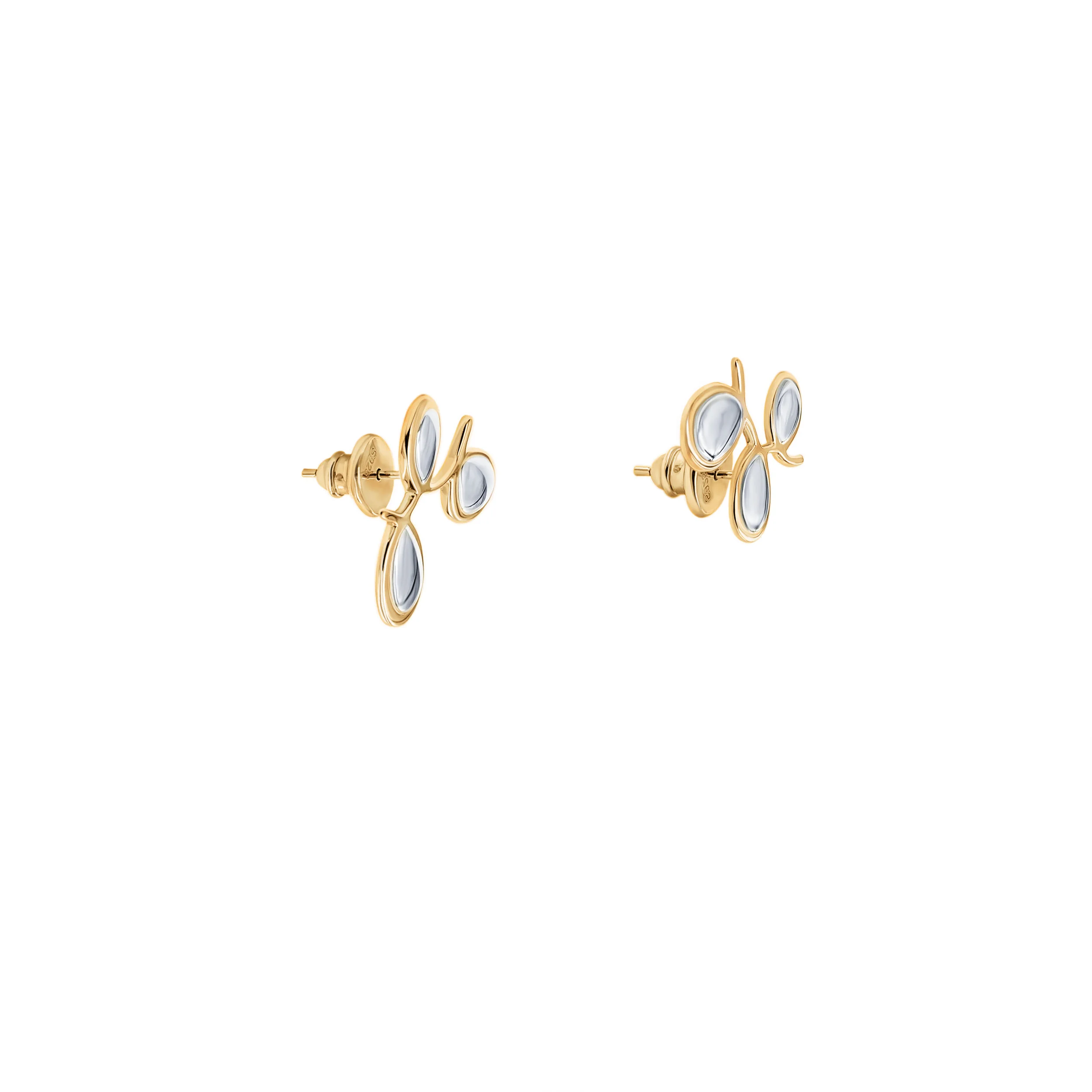 Small Triple Petal Curlicue Earrings 3.jpg