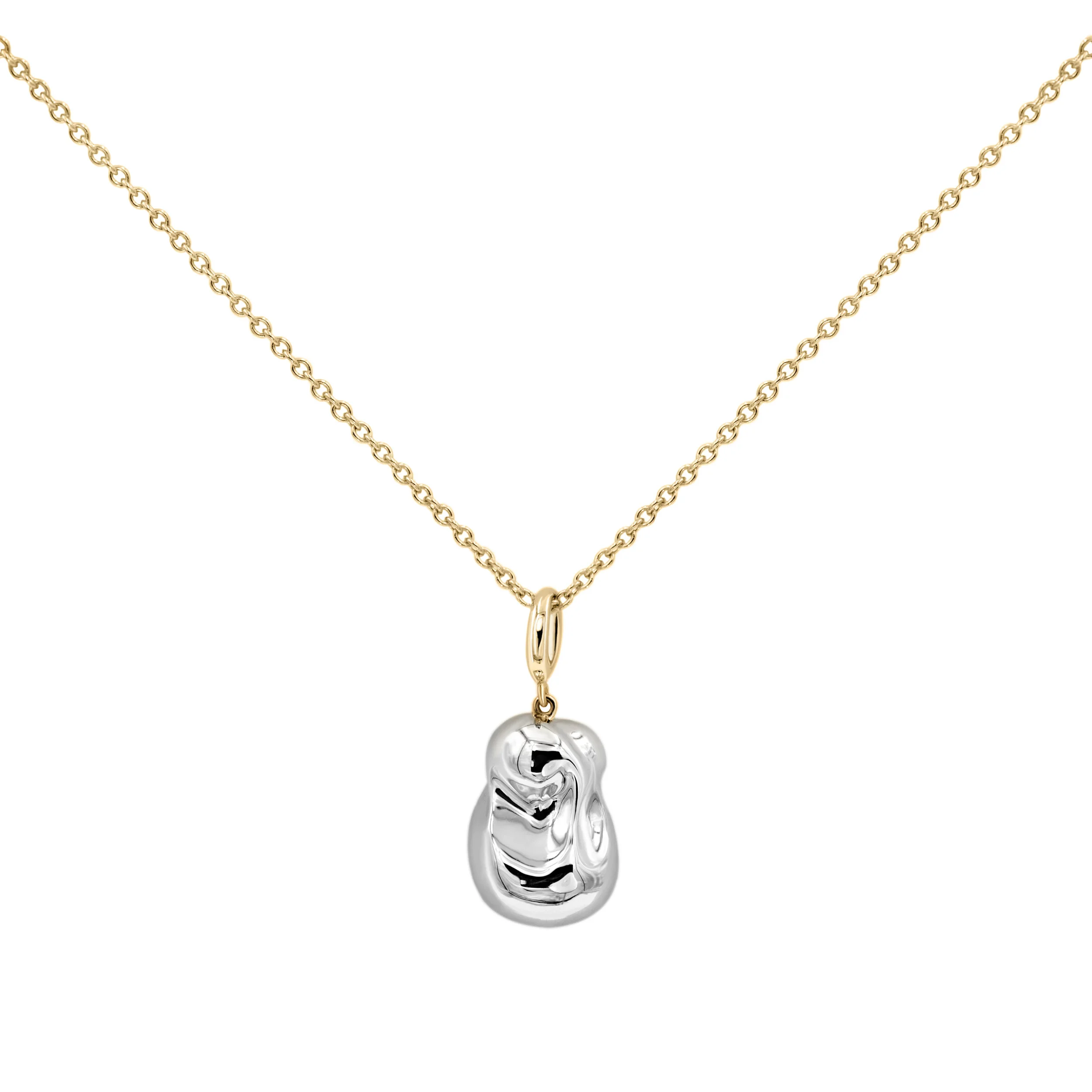 Small Silver Pearl Pendant Necklace