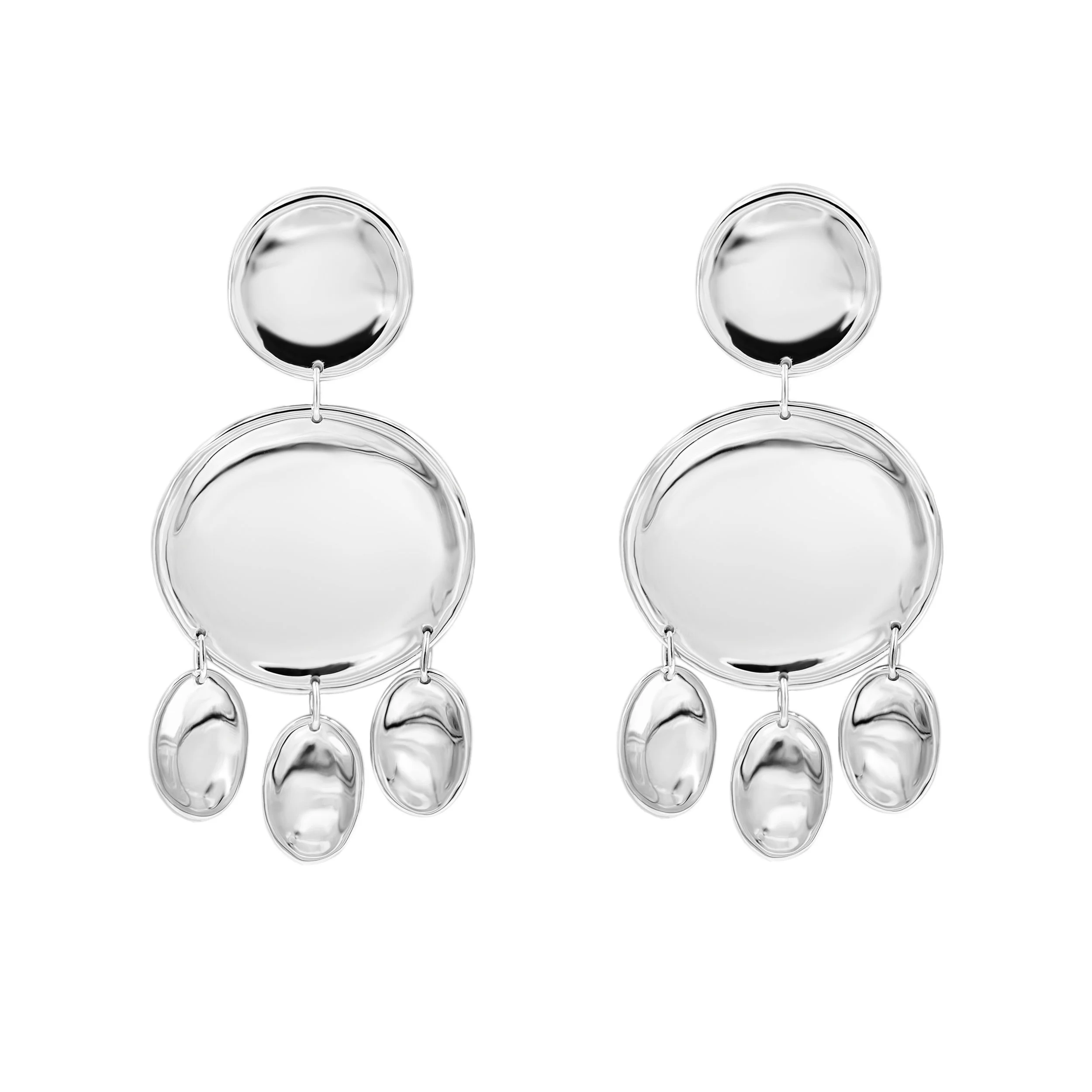 XL Round Thumbprint Chandelier Earrings