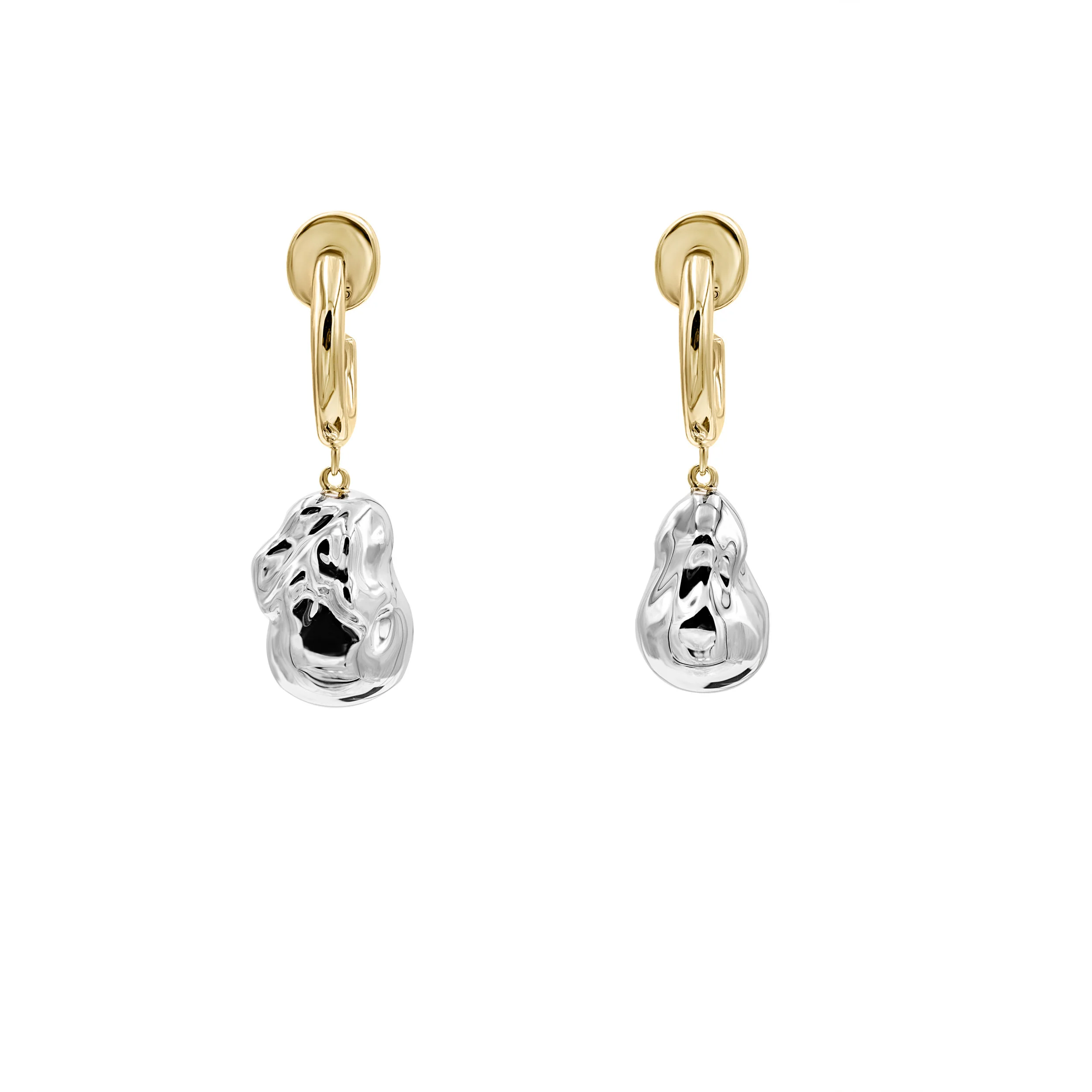 Silver Pearl and Small Hoop Earrings