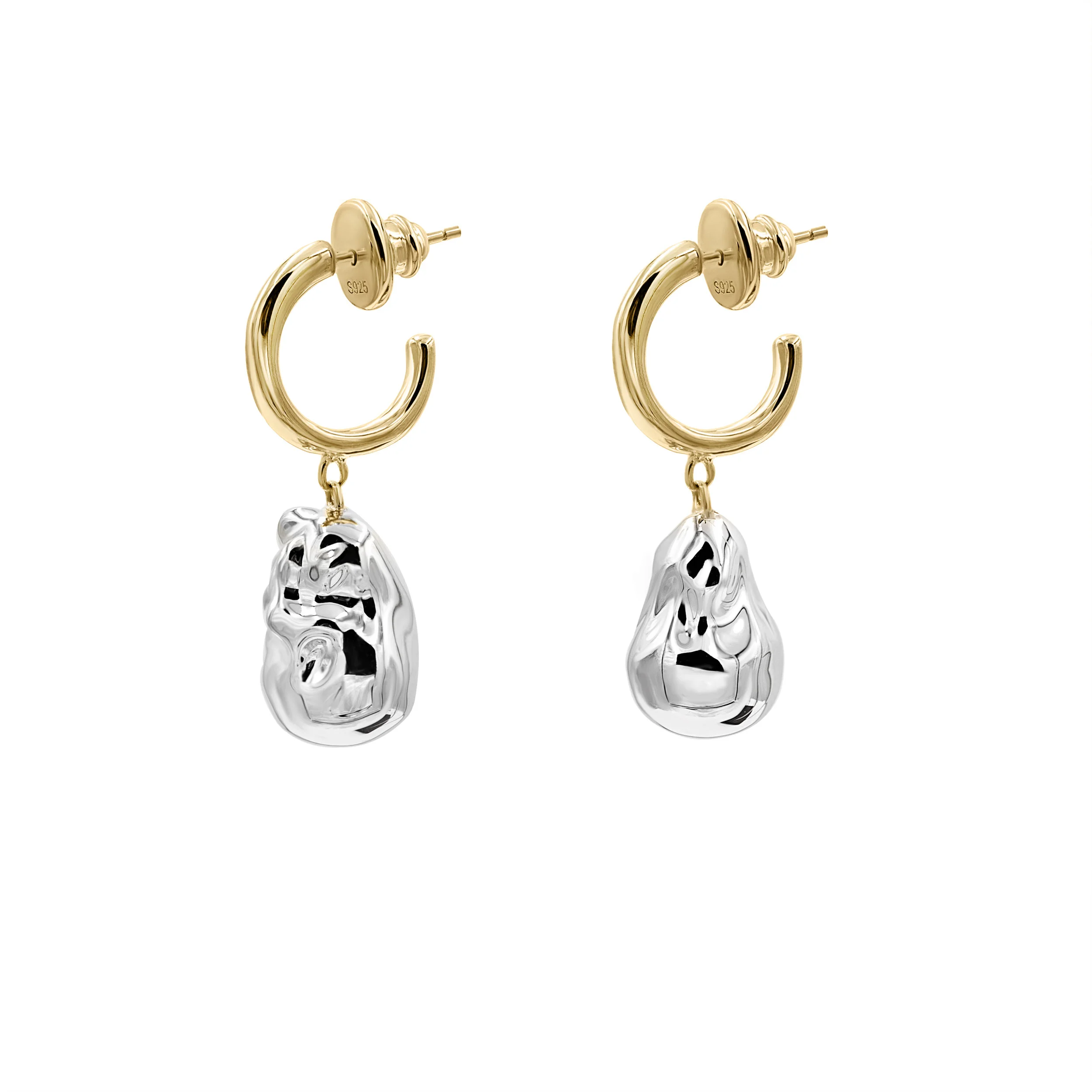 Silver Pearl and Small Hoop Earrings 2.jpg