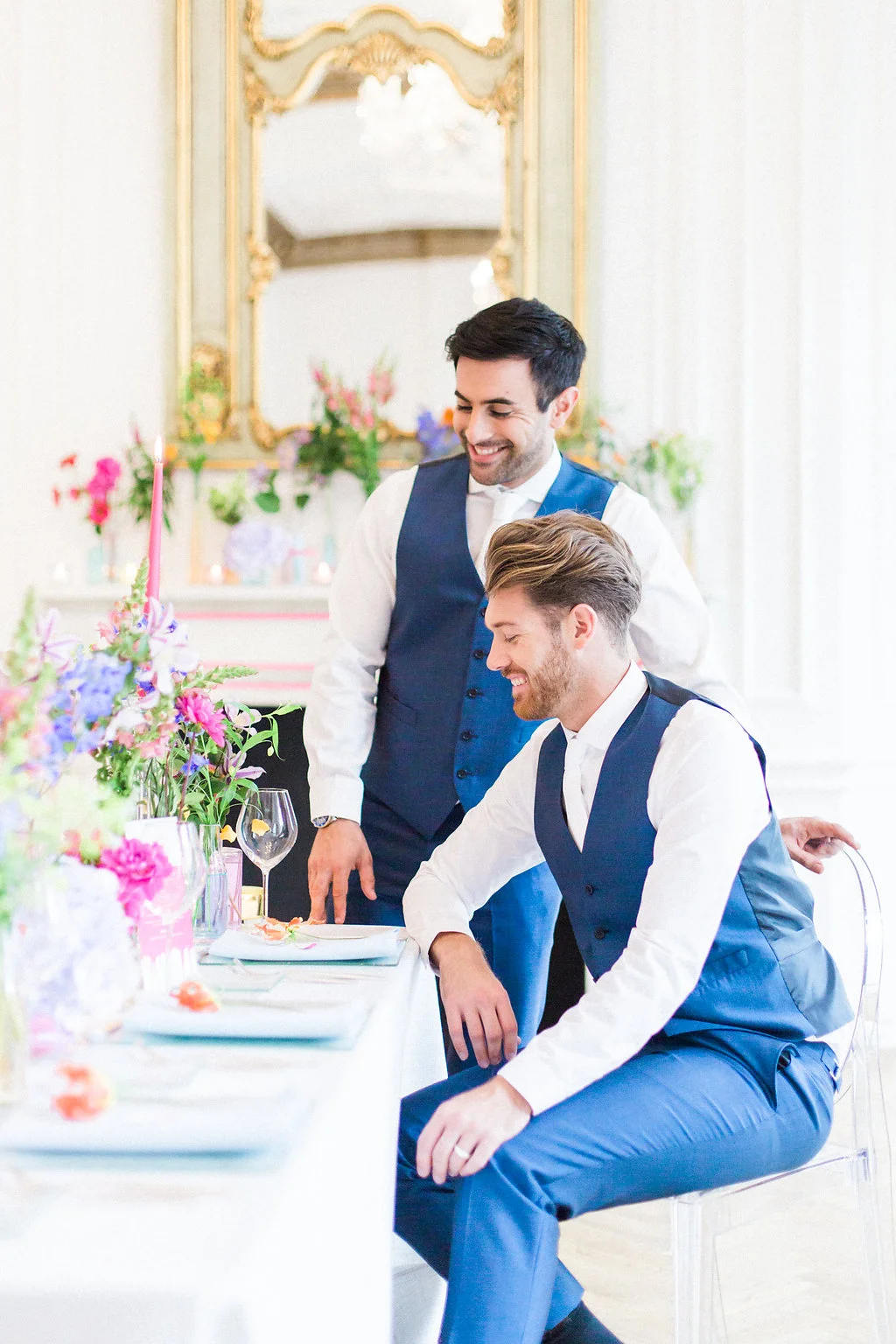 Our aim for this shoot was to show modern couples that they don't need to be afraid of traditional and formal venues as their backdrop - embrace the contrast and get creative with colour to create a truly dynamic vision.
