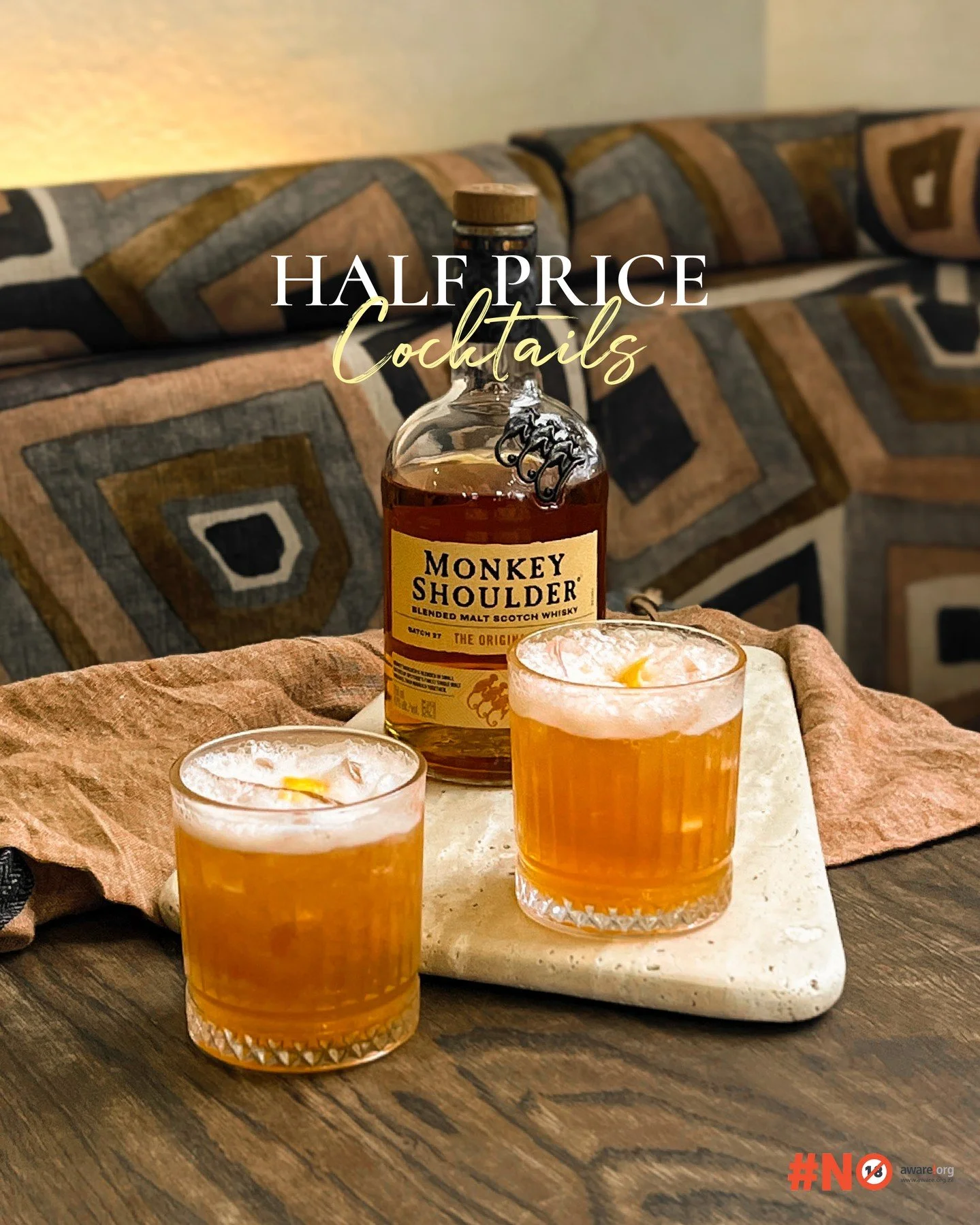 Smooth, citrusy, and perfectly balanced, cheers to half price happiness. 🥃✨

That's right! You can enjoy half price cocktails from 3pm - 7pm, until Tuesday 31 March.

Terms &amp; Conditions
EE&amp;OE. Valid until 31 March 2026 only. 3pm - 7pm at all
