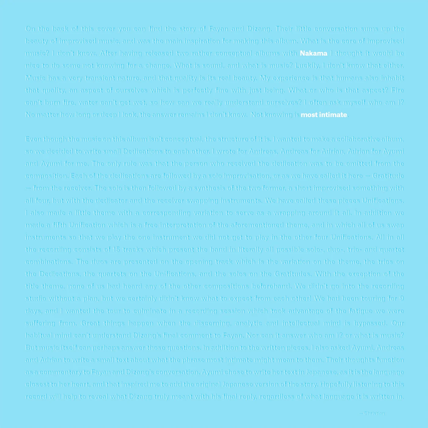 Nakama - Most Intimate