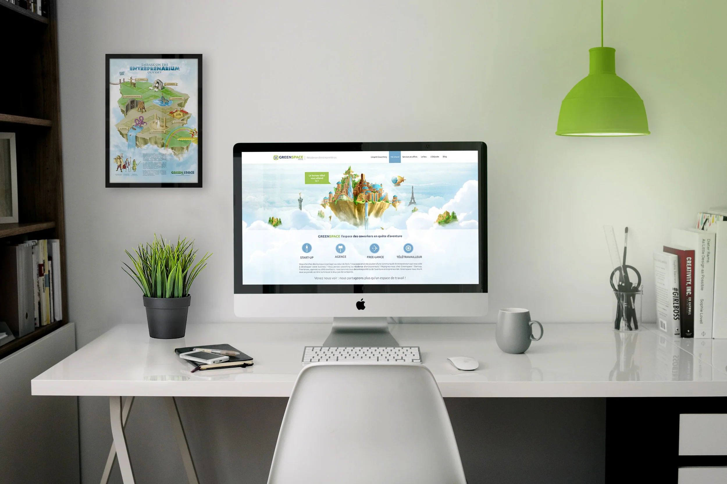 Site web. Création du design du site web et de tous les éléments graphiques déclinés de l'identité de base. Ce site a pour but de présenter le lieu, son ambiance, ses services et les résidents.