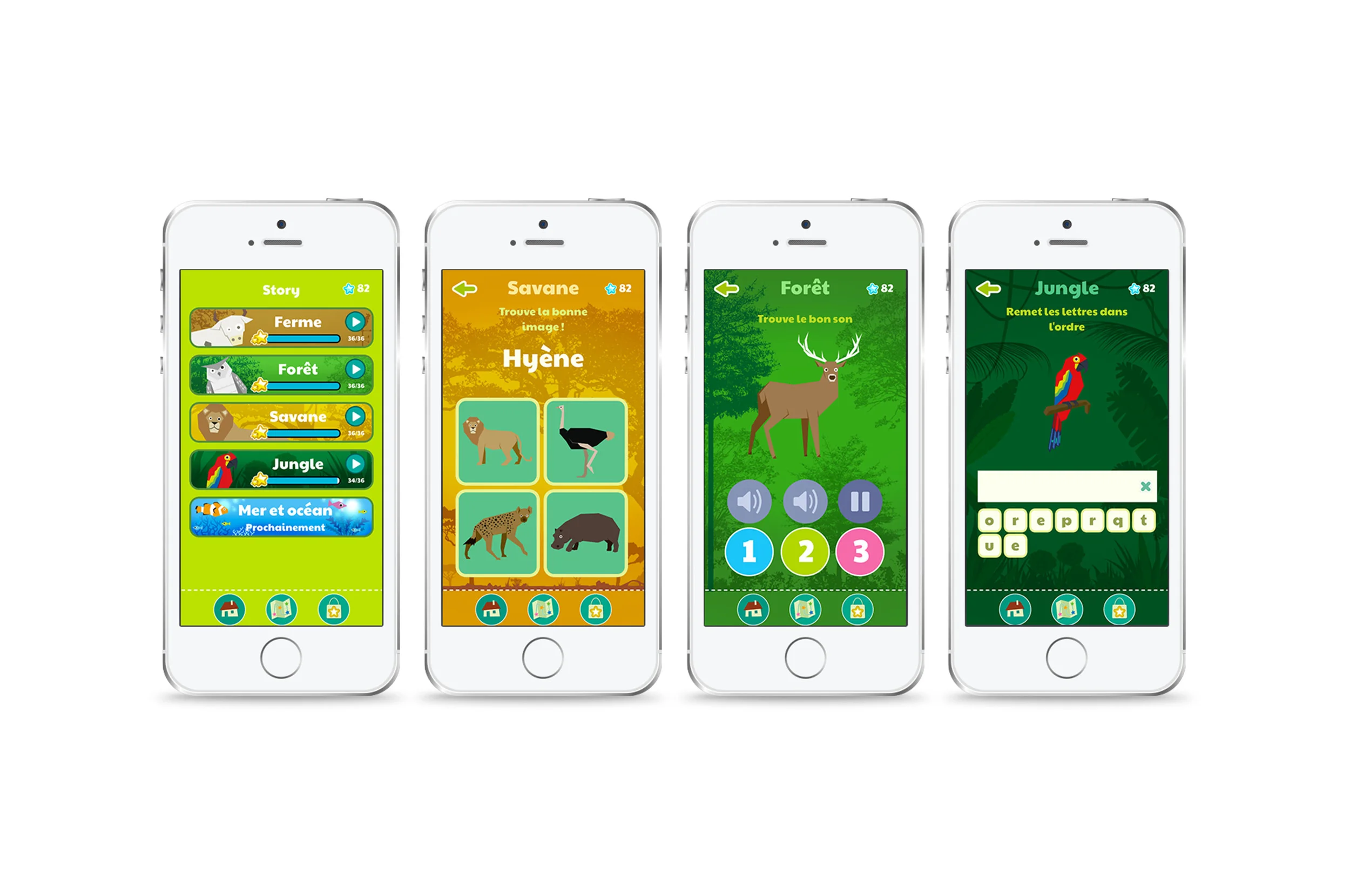  Screenshots de l'interface de l'application. 