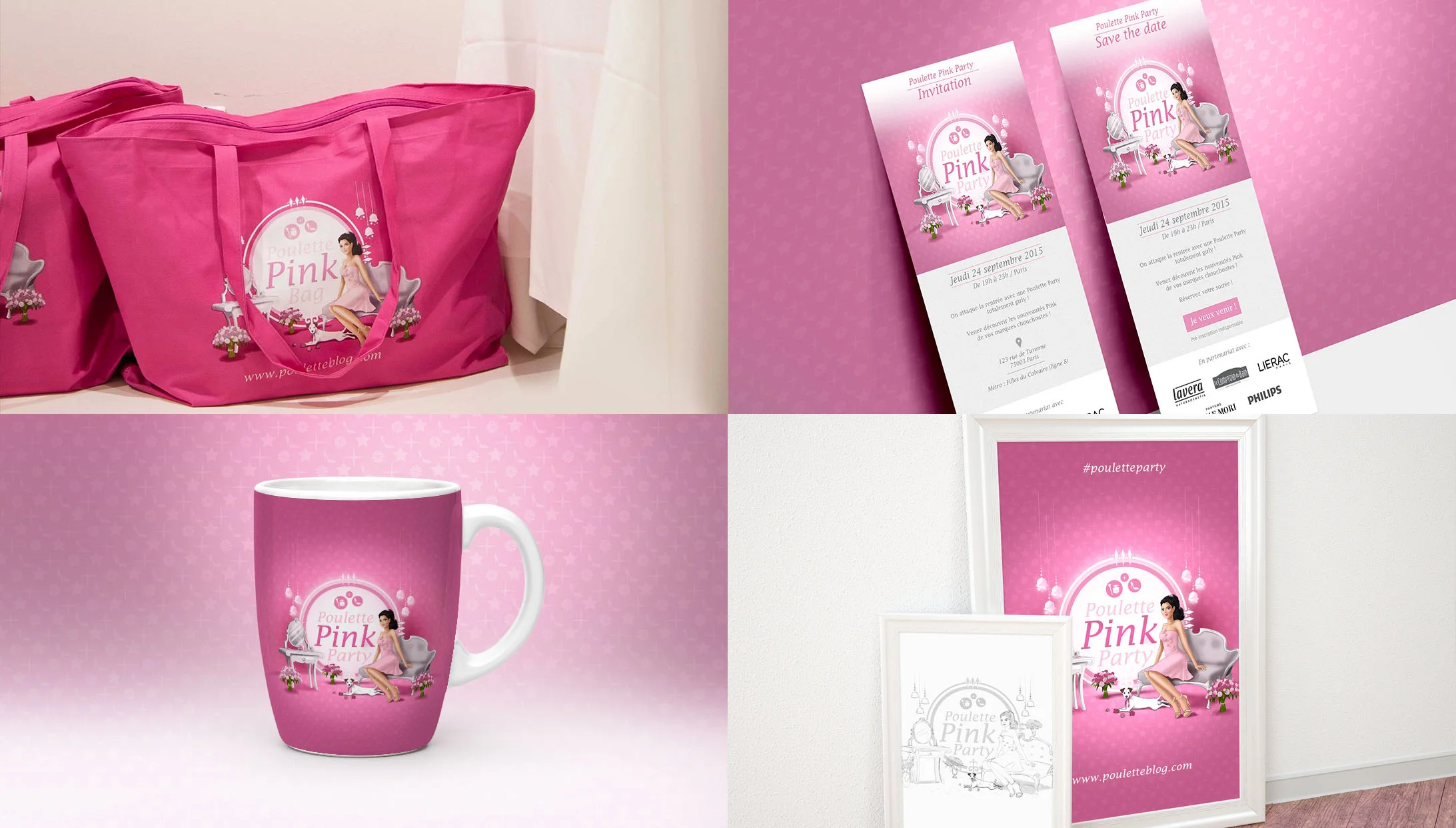  Exemples de déclinaisons du visuel sur un événement. 