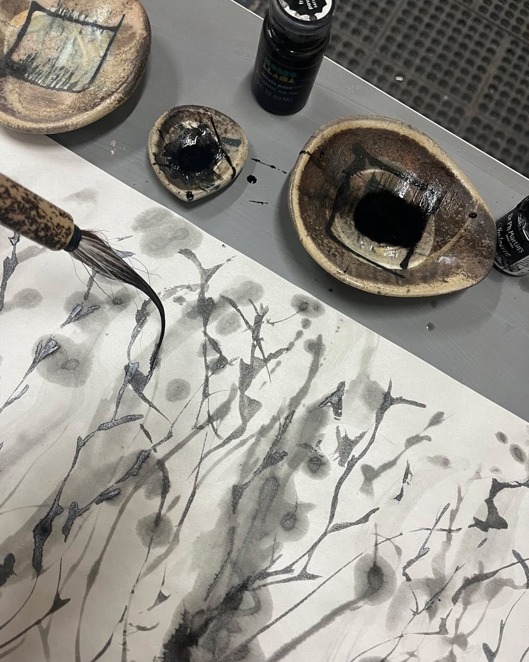 #indiaink #brushwork #stressrelief #mindclaybody #cohortsart