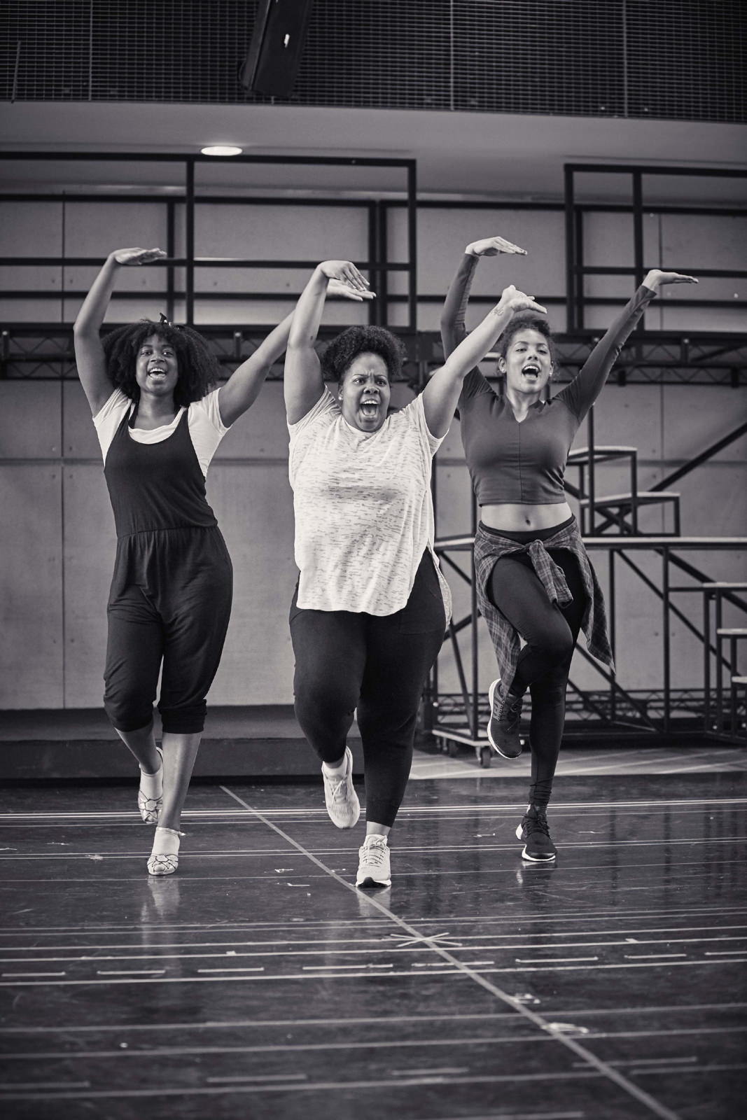 02-Ibinabo Jack, Amber Riley and Liisi LaFontaine in rehearsals for Dreamgirls..JPG
