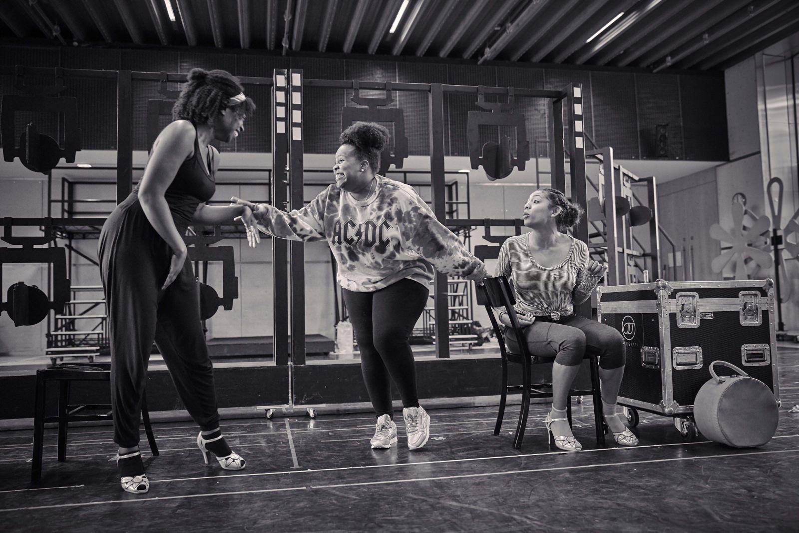 13-Ibinabo Jack, Amber Riley and Liisi LaFontaine in rehearsals for Dreamgirls. (2).JPG