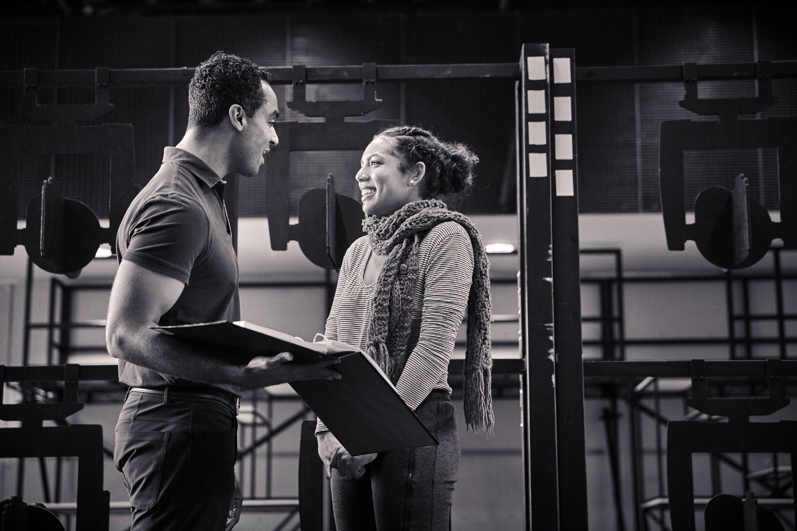 17-Joe Aaron Reid and Liisi LaFontaine in rehearsals for Dreamgirls..JPG