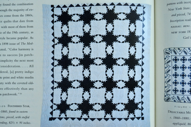As a natural dyer, indigo quilts and Turkey Red quilts always steal my heart. From this challenge, I'd like to learn a new technique or a new block. The feathered star might be the ticket! Feathered Star, c.1840-1860, found in eastern Ohio; cottons, pieced, with stuffed work and cording, 82 1/2" x 91". Collection of Gail Binney.