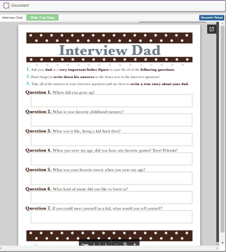 Interviewing Dad for Father's Day Story