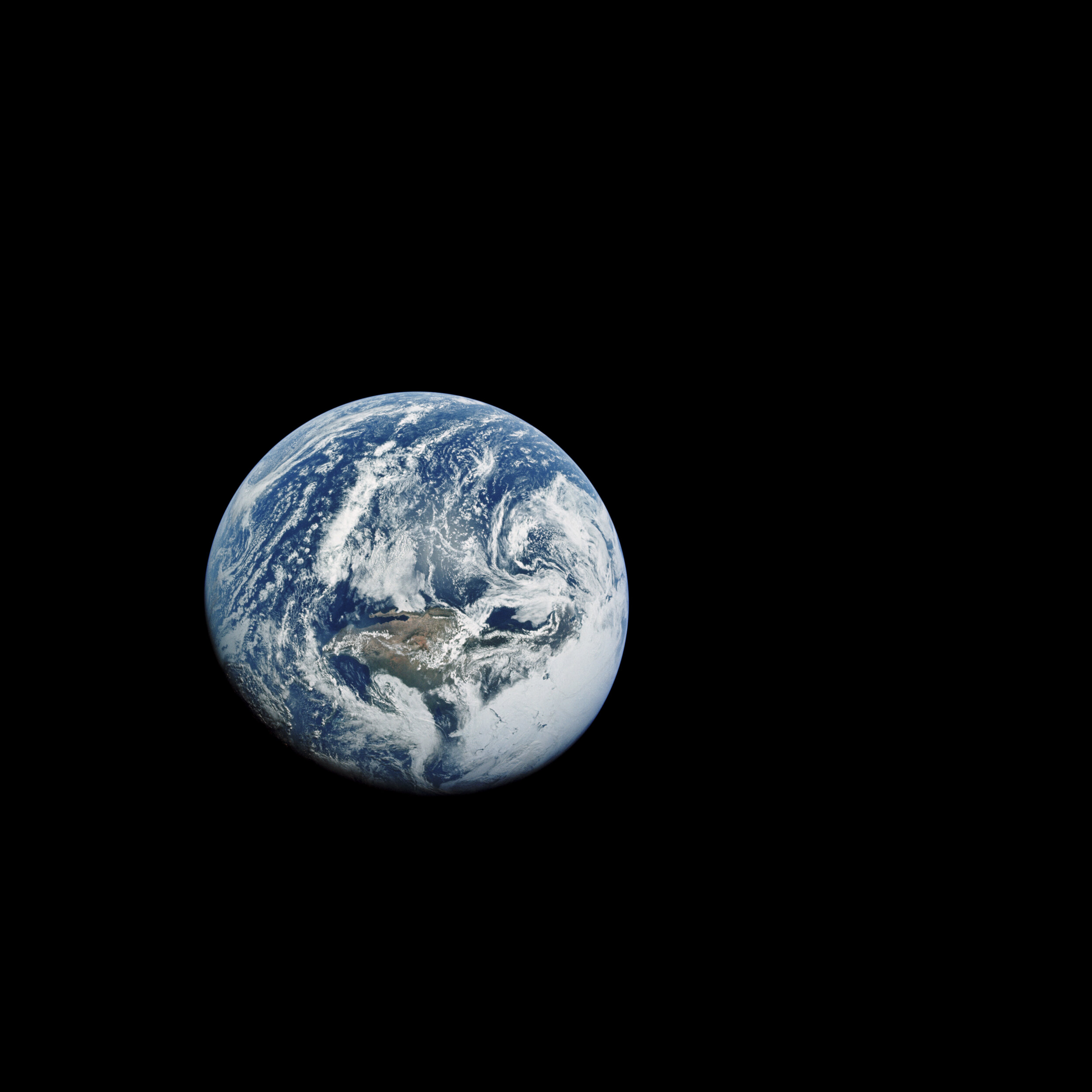  Apollo 10  A view of North America and the Pacific from a distance of about 48,000 km, on the way to the Moon. North is to the lower right.   ‘This is my favourite photo from Apollo 10. … To see our home planet from this view was absolutely awesome.