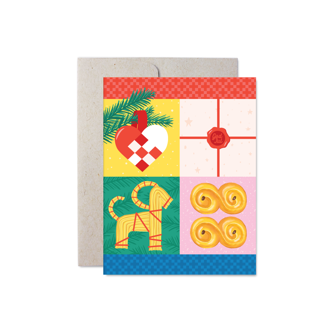 Swedish Colorblock Holiday Greeting Card
