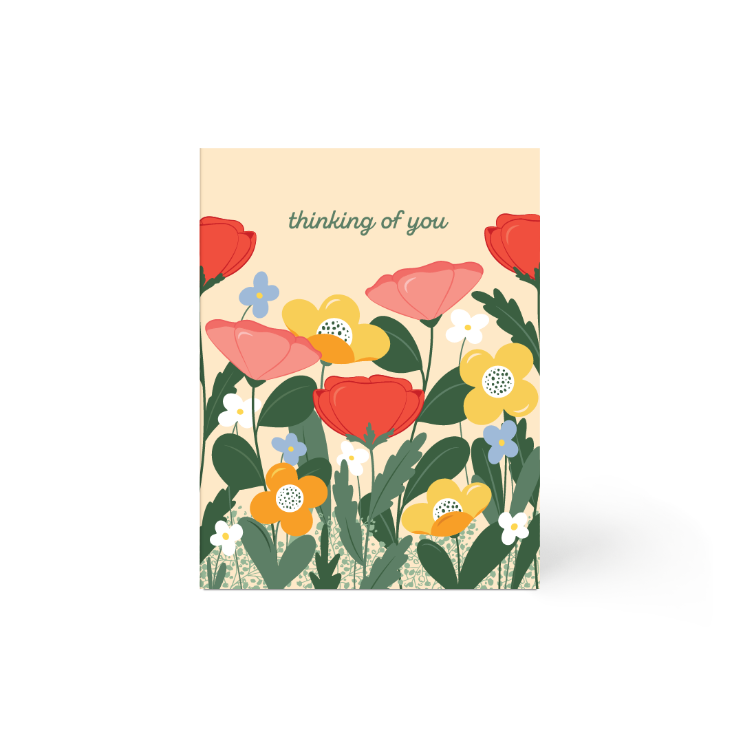 Wildflower meadow thinking of you card — Belle Belette