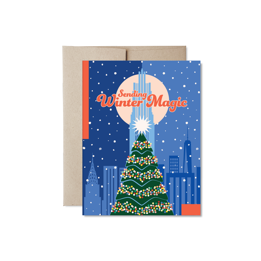 Rockefeller Center Winter Magic Holiday Card (with glitter)