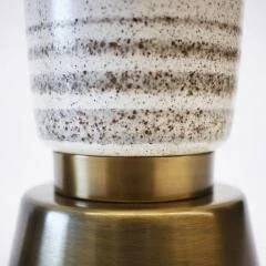 Rembrandt Stippled-Glaze Ceramic and Brass Table Lamps (Pair) (1950) —  FREDRIC BERNSTEIN