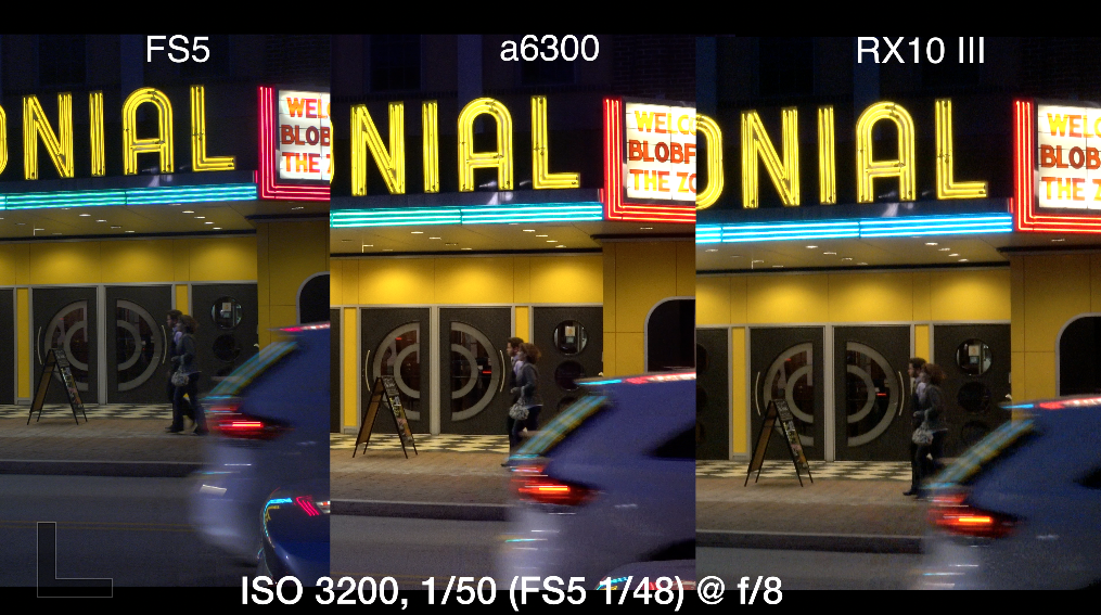 Screen grab from 4K low light test (all video shot in XAVC-S)