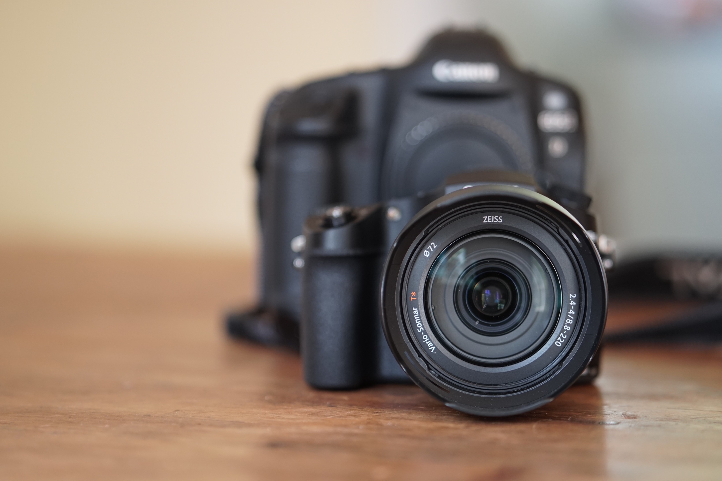 The RX10 Mark III feels big next to the a6300 , but downright petite compared to a Canon 1D.