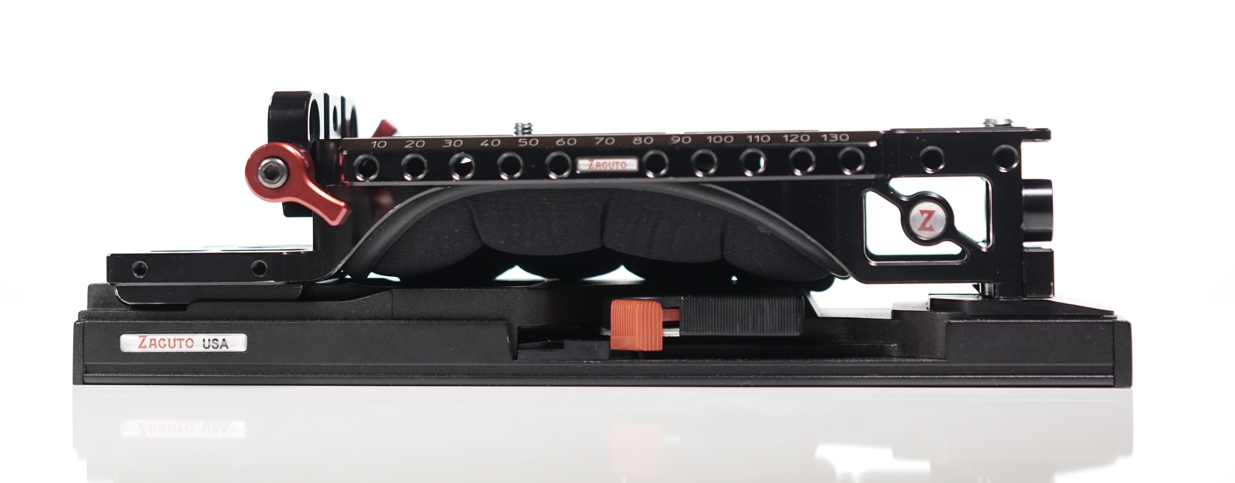 Zacuto VCT Universal Baseplate (with built-in shoulder pad) atop the matching VCT Tripod Plate are the papa bear of this trio. Even so, there are dramatically bigger heavier-duty, vastly more expensive things like this out there for even heavier payloads. I can't go there.
