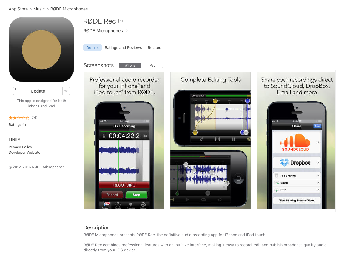 I've used RØDE Rec since I bought my first smartLav. It works well. Zoom, among others, makes a similar app.